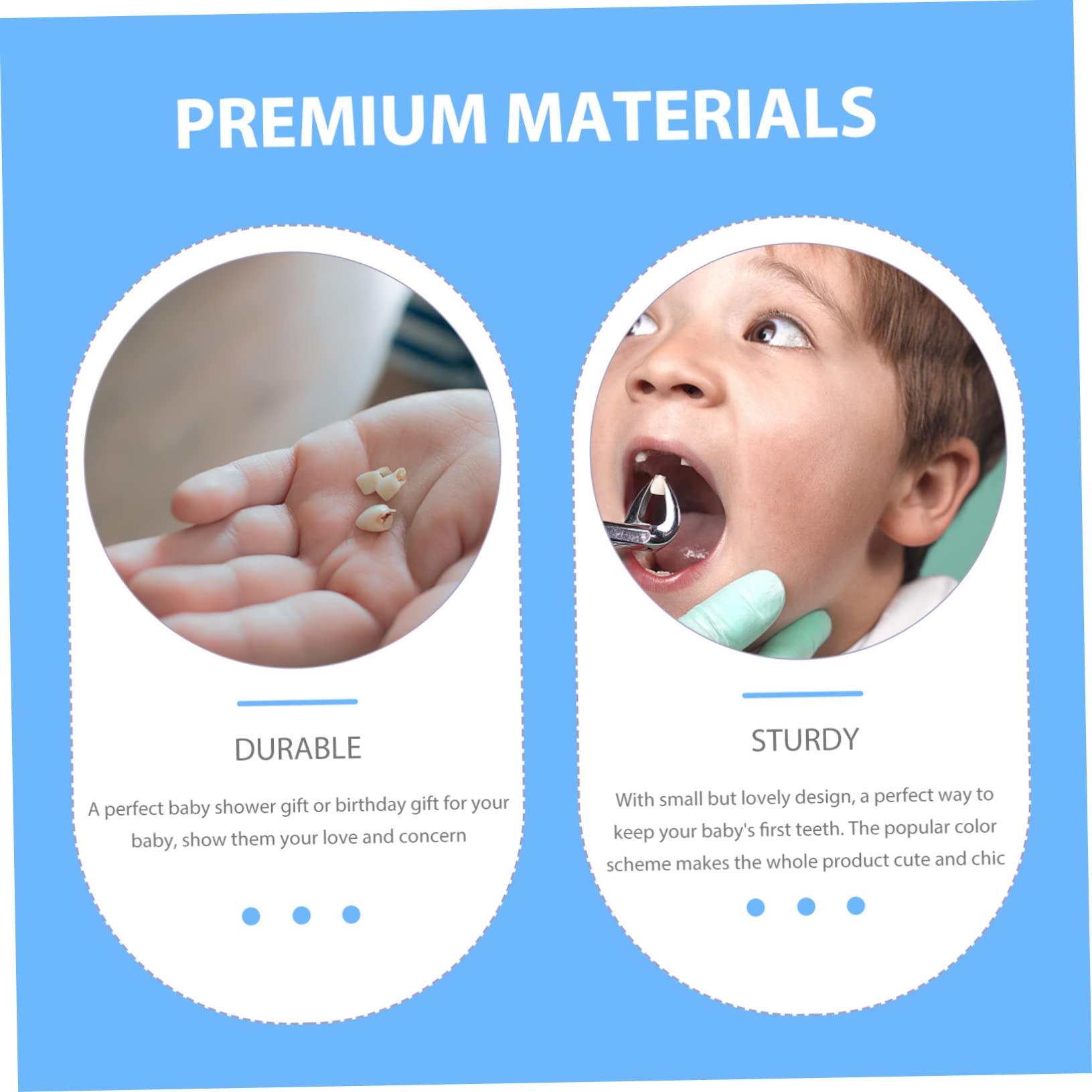 BIUDECO 2 Sets Wooden Baby Teeth Keepsake Box - Newborn Tooth Holder Organizer, Baby Shower Gift & Memory Case (4pcs x 2) - Perfect for Storing First Teeth, Baby Milestones & Special Memories