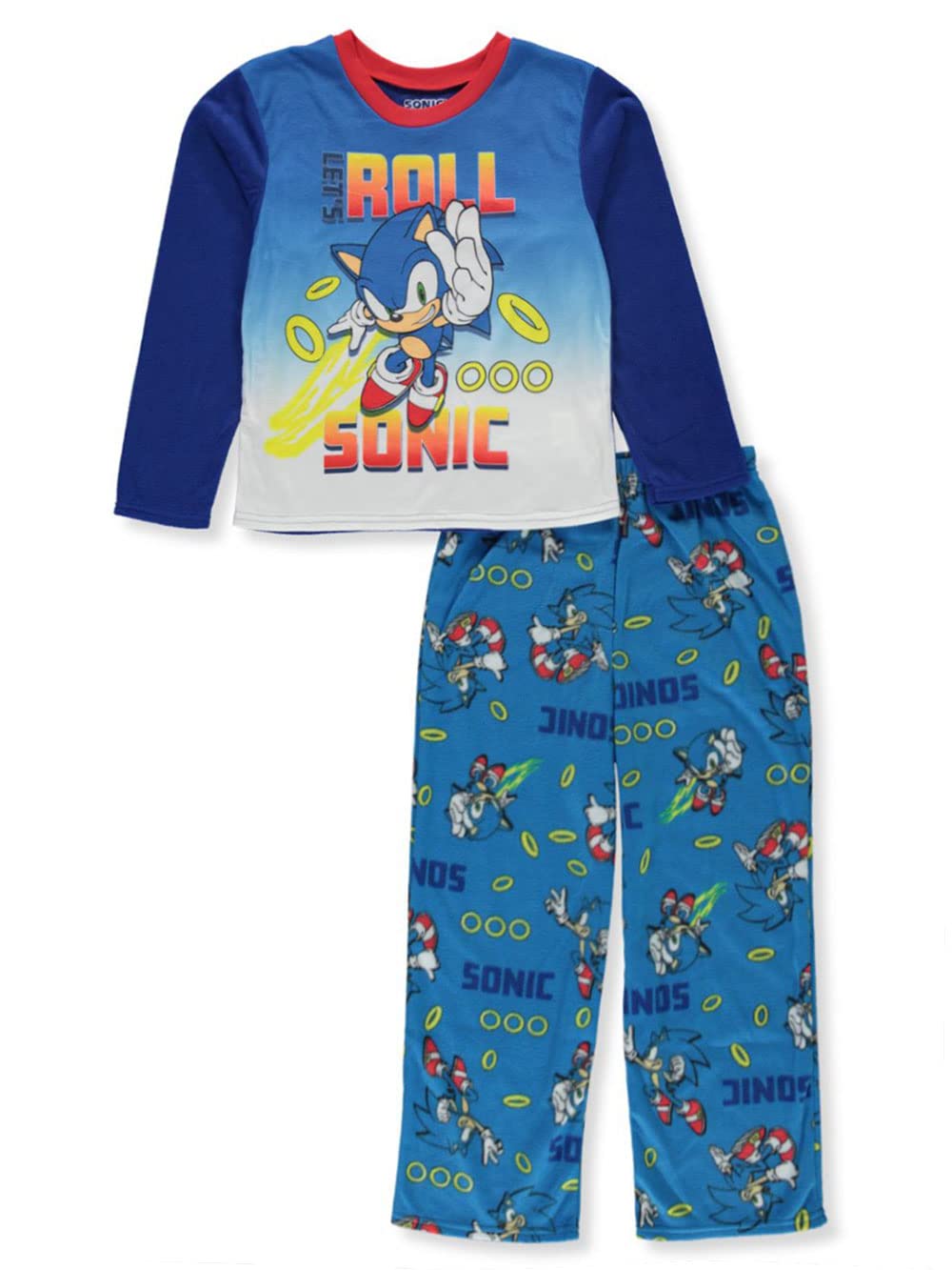 Komar Kids Boys Sonic Fleece Hoodie & Pants Set - 2 Piece Winter Outfit for Toddler & Big Kids | Soft Warm Fleece PJs for Playtime, Sleepwear & Cold Weather