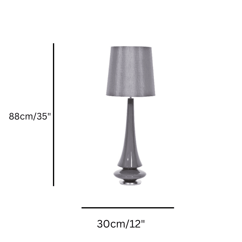 Elstead Spin Grey Ceramic Table Lamp - Modern Desk Lamp for Living Room, Bedroom & Office - Energy Efficient LED Lighting for Home Decor