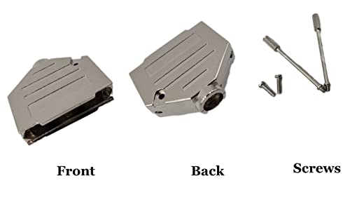 Premium DB25 Female Solder Kit - Full Profile Metal Hood (No Ear) for Reliable Connections | Ideal for Industrial Equipment, Networking & Electronics Repair
