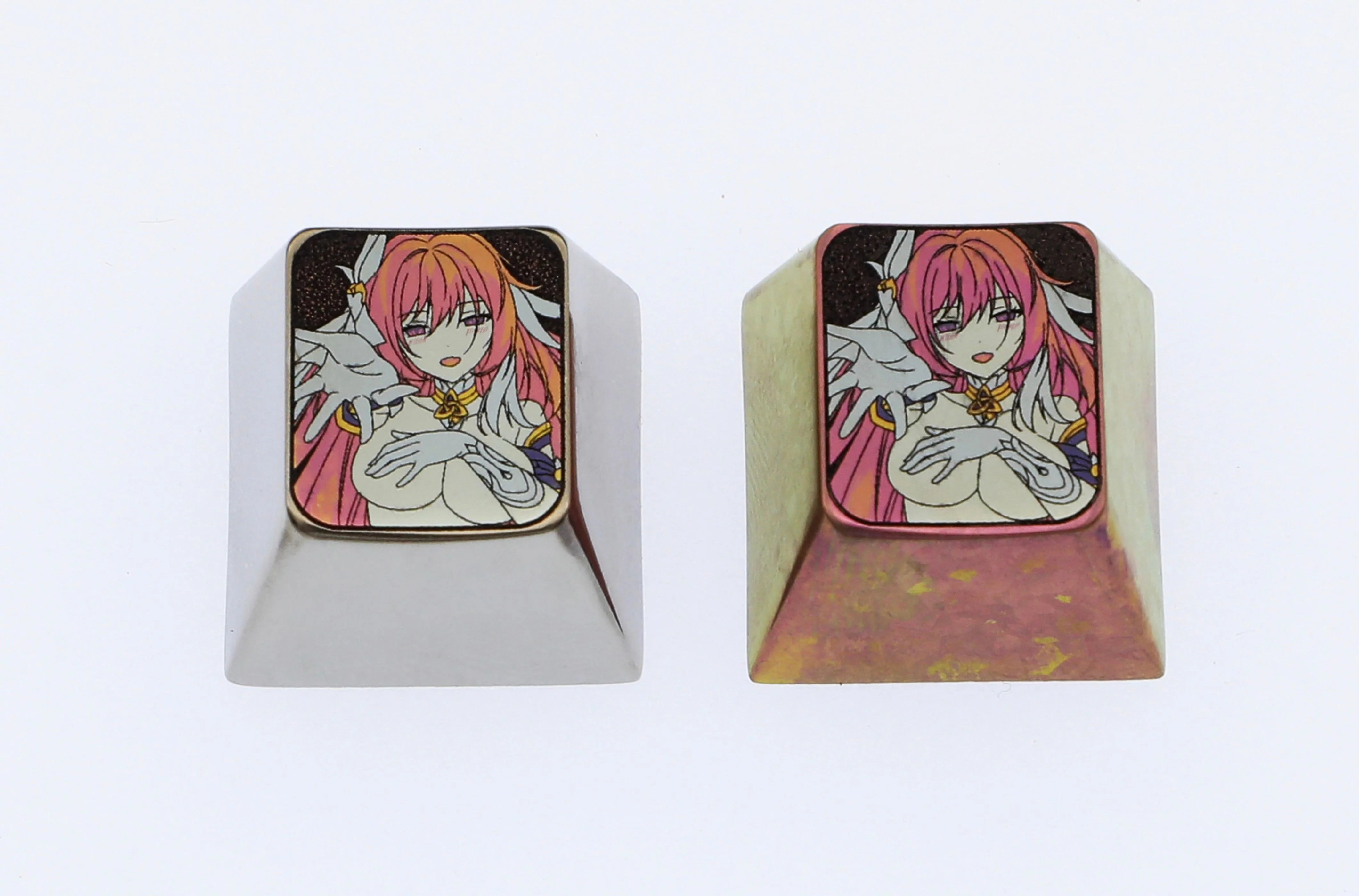 Honkai Impact 3 Elysia Themed Colored Titanium Alloy Mechanical Keyboard Keycaps - Custom Anime Gaming Keycaps for Mechanical Keyboards (Perfect for Gaming Setups & Anime Collections)