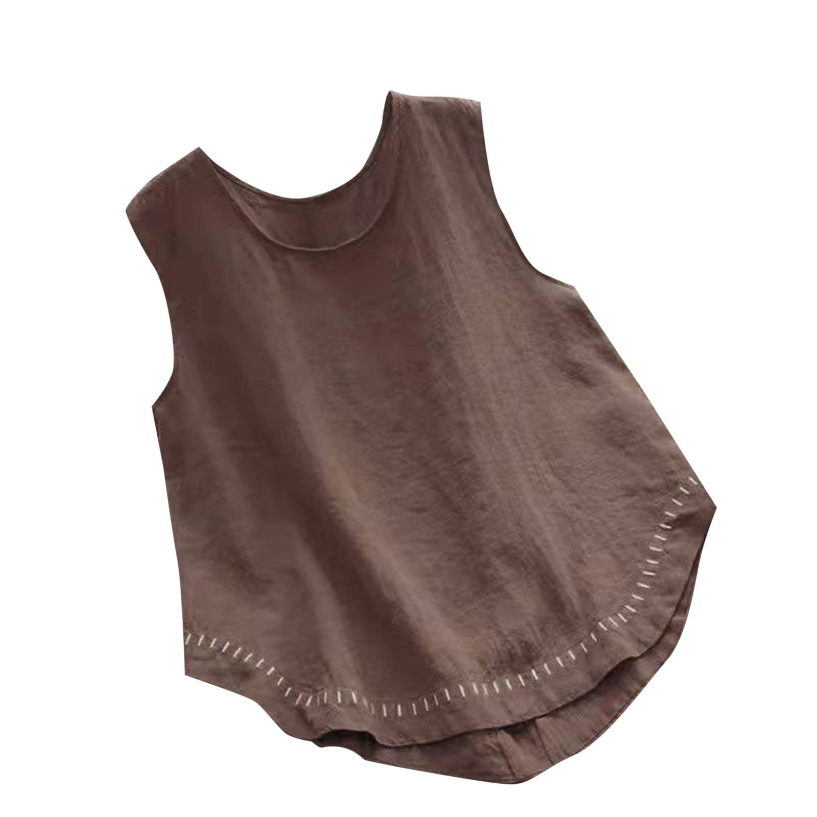 Women's Long Sleeve Retro Round Neck Casual Sleeveless Workout T-Shirt - Perfect for Gym, Yoga, Running & Everyday Wear