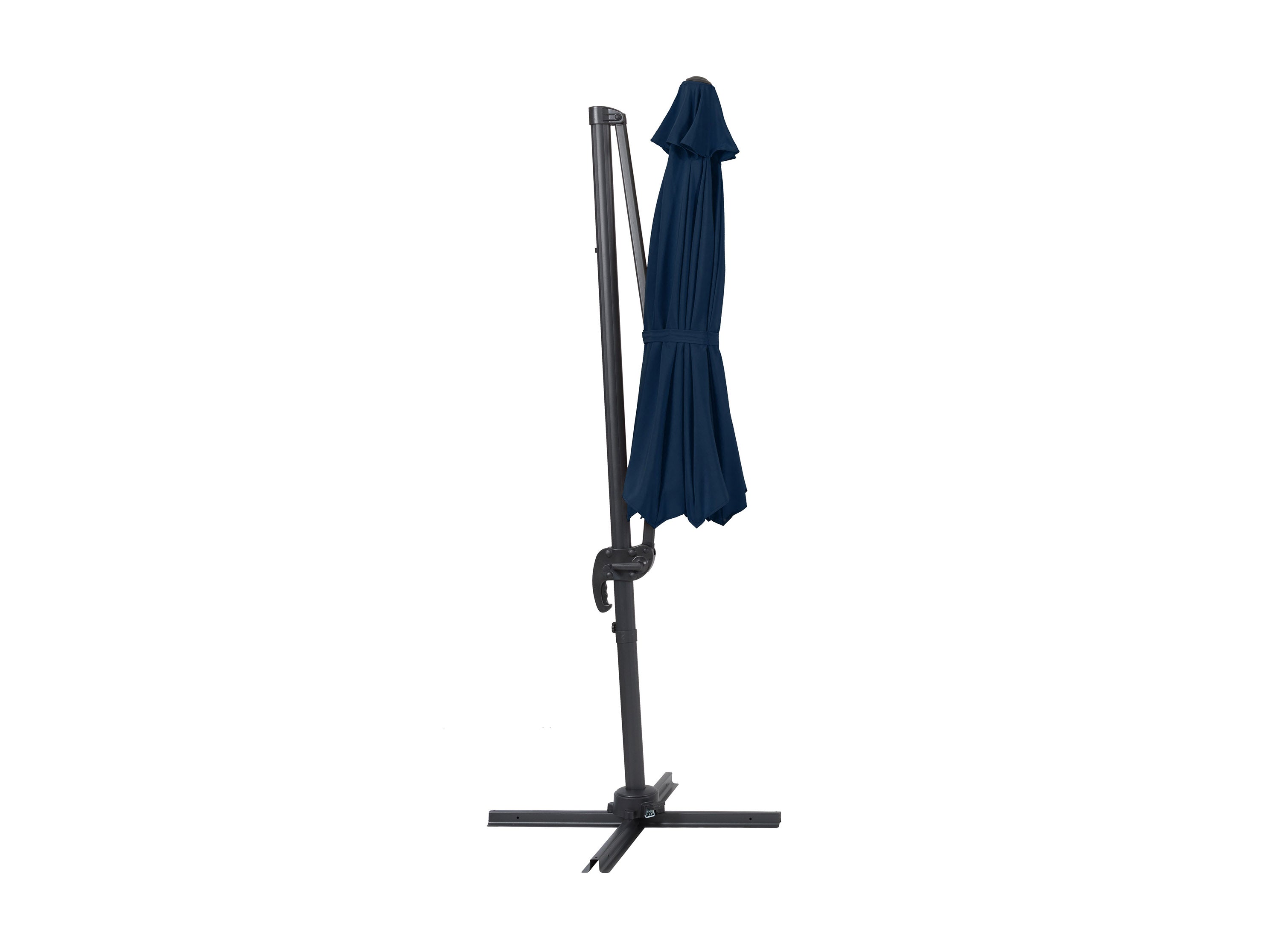 9.5ft Offset Patio Umbrella with 360 Degree Rotation - Navy Blue Outdoor Cantilever Umbrella for Poolside, Garden, and Deck Shade