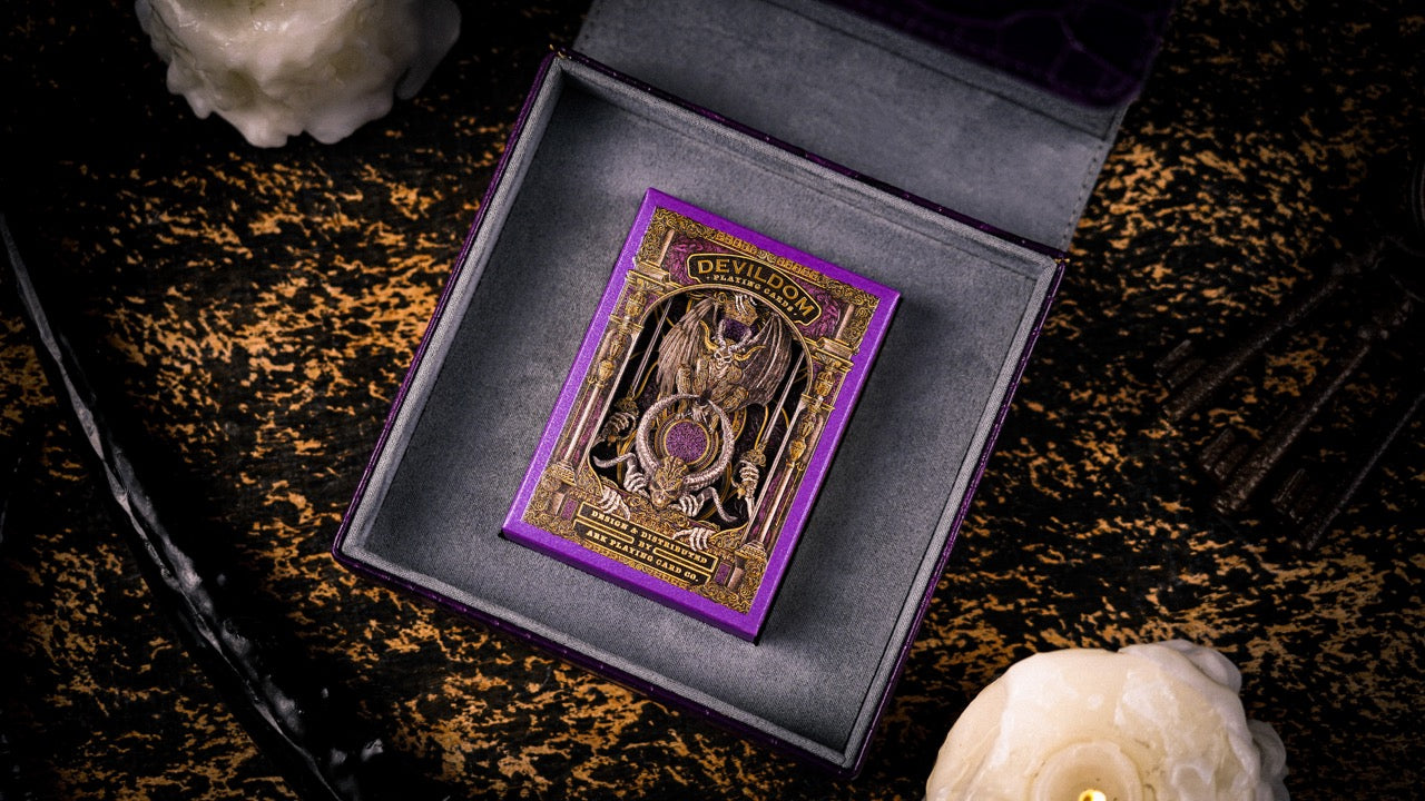 Devildom Premium Luxury Leather Playing Cards - Elegant Casino Style Deck for Poker, Blackjack & Magic Tricks - Perfect for Game Nights, Gifts & Collectors