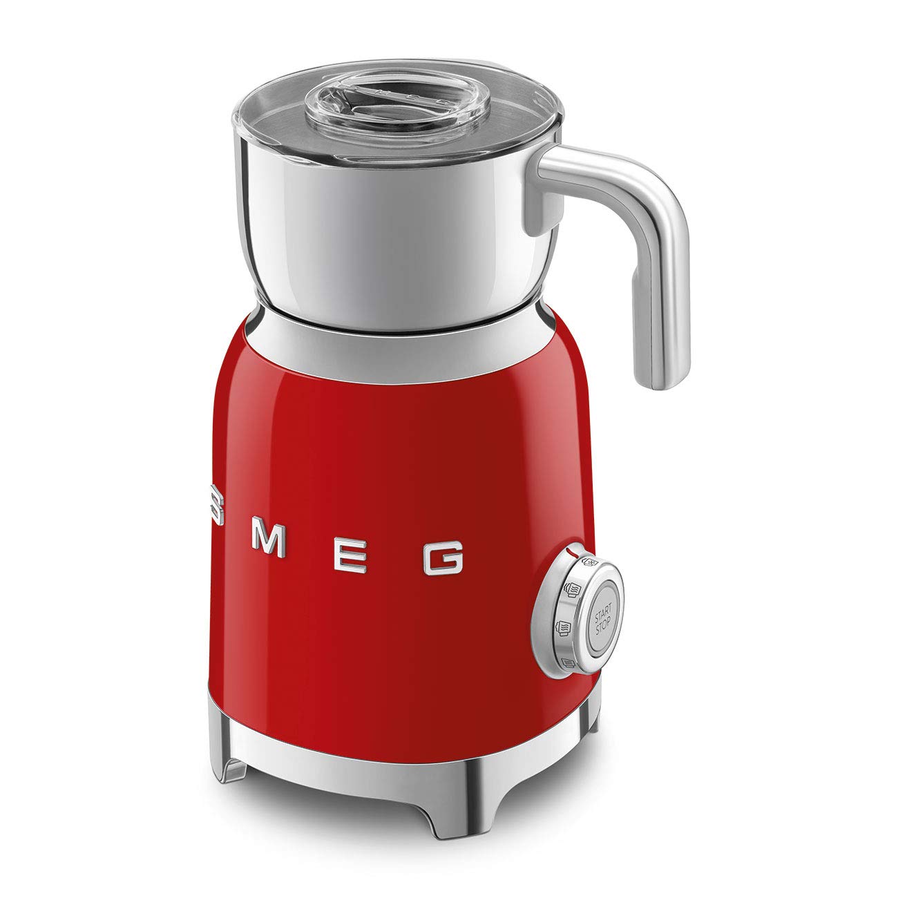 SMEG 50's Retro Style Electric Milk Frother MFF11RDUS - Red Handheld Foam Maker for Coffee, Latte & Cappuccino | Perfect for Home Baristas & Coffee Lovers