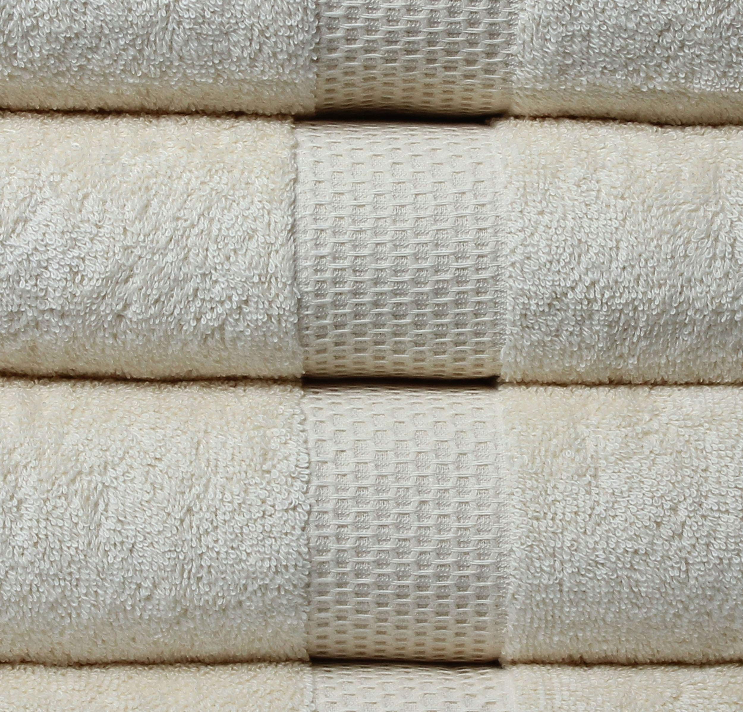 8-Piece Luxury Bath Towel Set - 100% Combed Cotton Premium Towels for Bathroom, Gym, Spa & Travel - Includes Hand Towels & Face Cloths - Soft Absorbent Quick-Drying - Perfect for Home, Hotels & Gifts