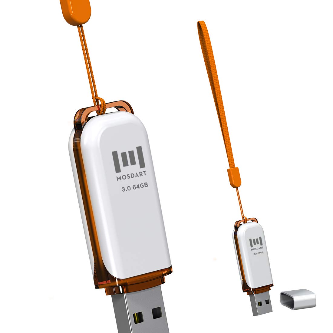 MOSDART 64GB USB 3.0 Flash Drive 80MB/S with LED Light - for Computers & Data Storage (5-Pack)