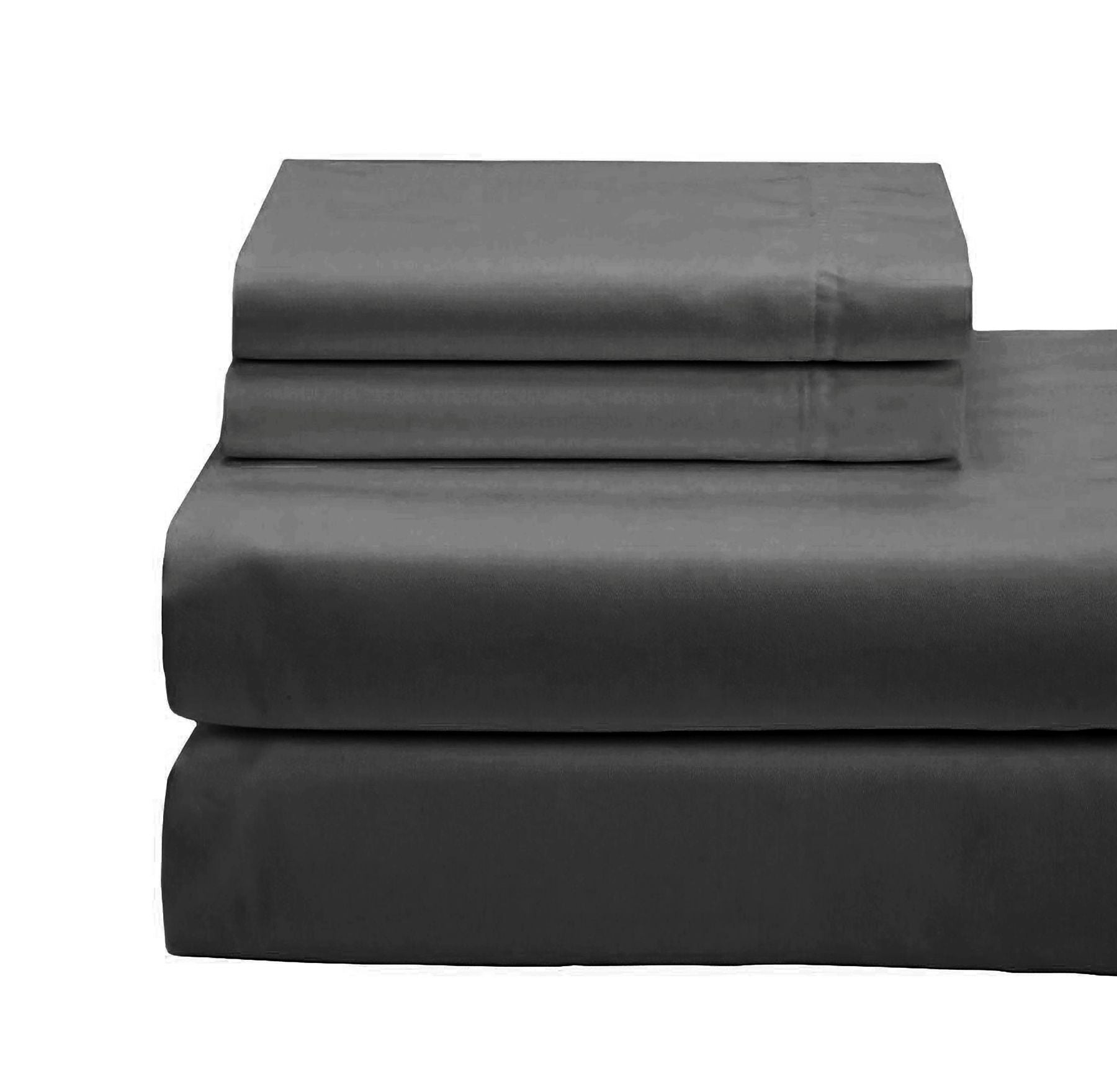 Premium 100% Combed Cotton King Size Sheet Set - 650 Thread Count, Charcoal Gray - Ultra Soft & Breathable Bed Sheets for Luxury Hotel-Style Comfort