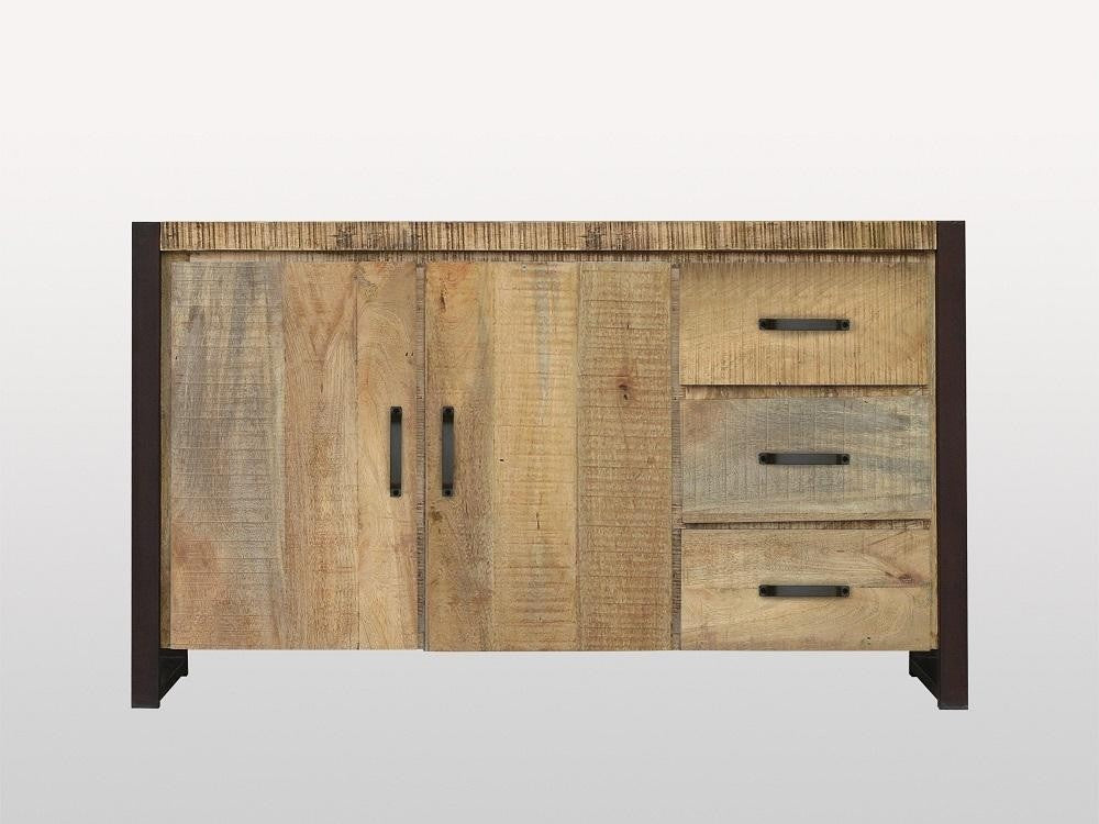 Factory 2 Door Sideboard Buffet Cabinet - Solid Wood Storage Console Table for Dining Room & Entryway