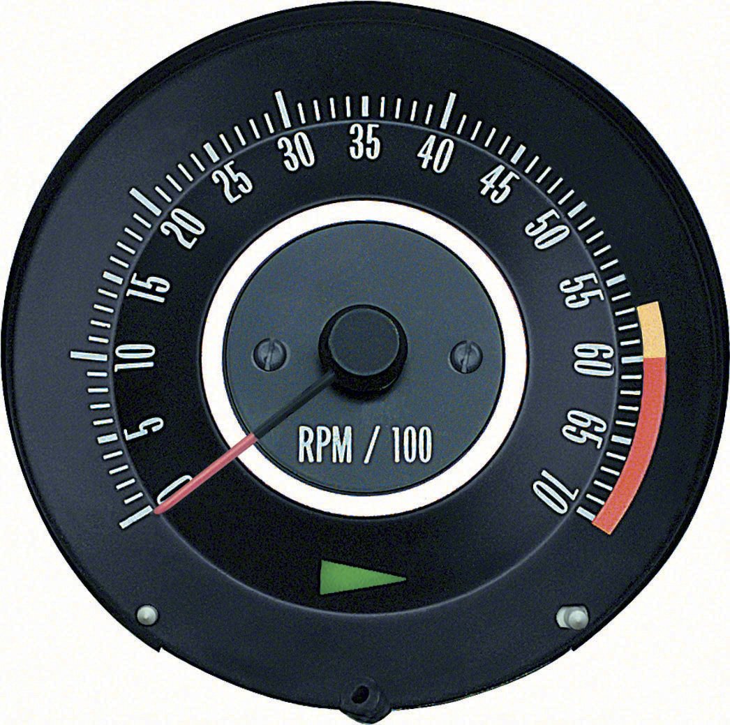 1967 Camaro Tachometer 6000 RPM Red Line Gauge - Classic Car Restoration & Racing Performance Upgrade