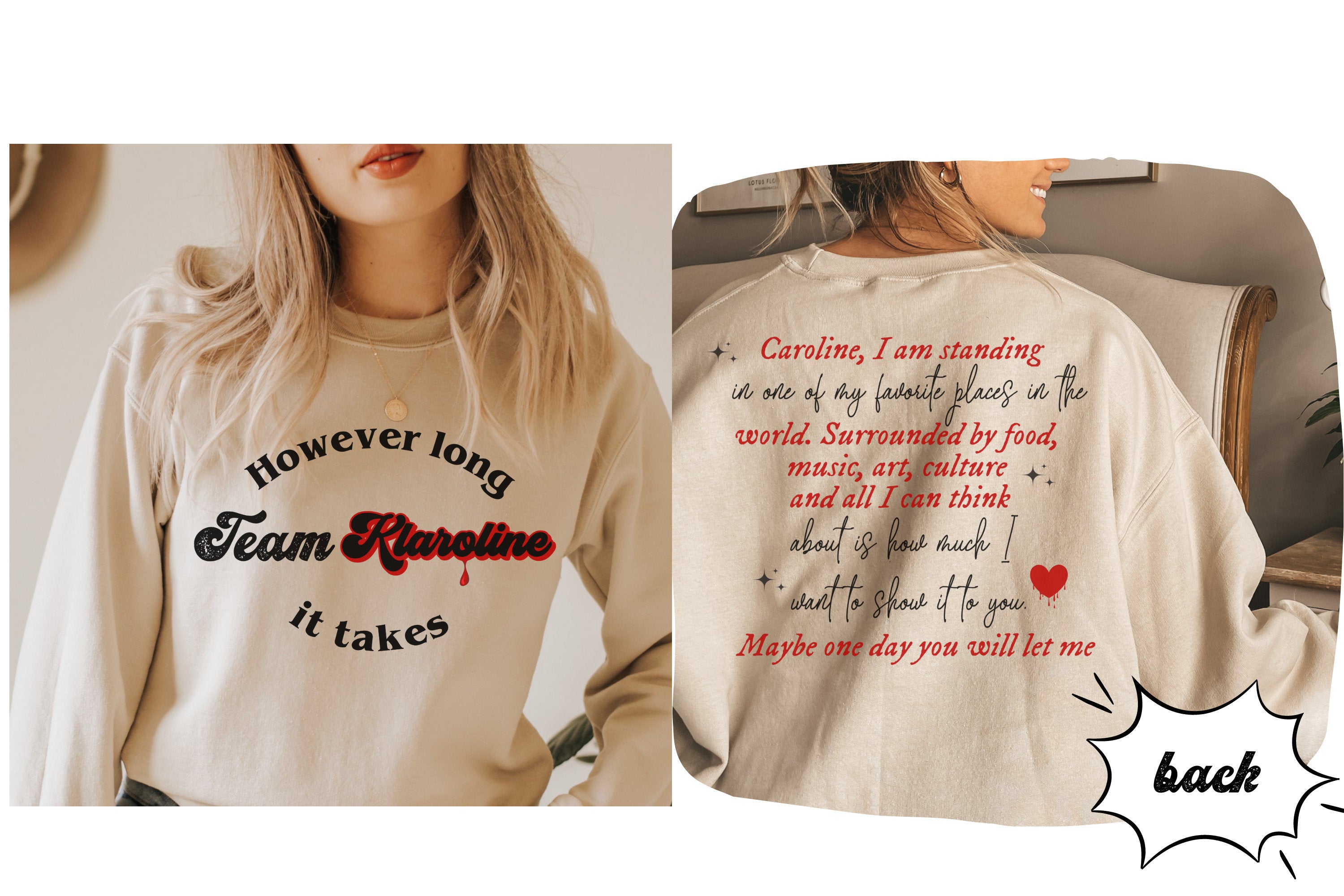 Team Klaroline Sweatshirt | The Vampire Diaries TVD Merch | Klaus Mikaelson Inspired Apparel | Perfect Gift for TVD Fans | Cozy for Halloween & Fan Conventions