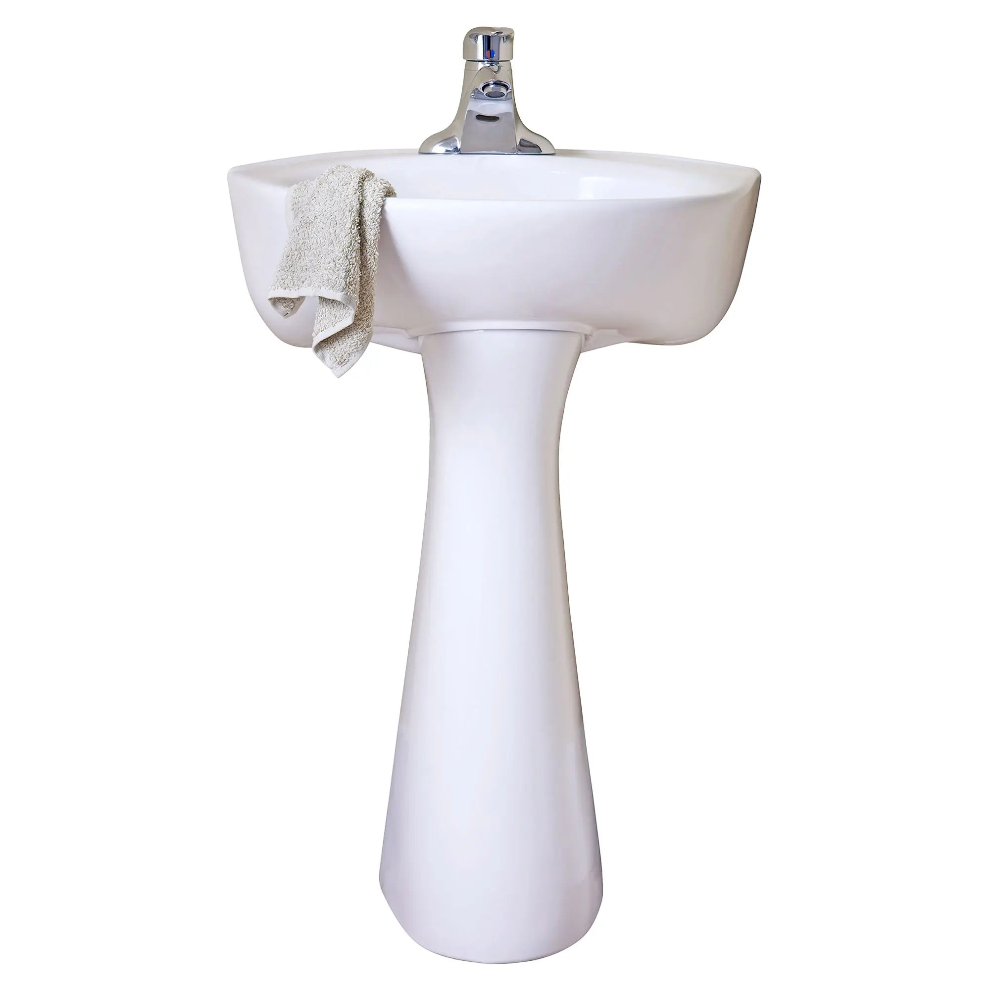 Cornice Center Hole Only Pedestal Sink Top and Leg Set - Modern Bathroom Vanity for Small Spaces, Perfect for Powder Rooms & Guest Baths