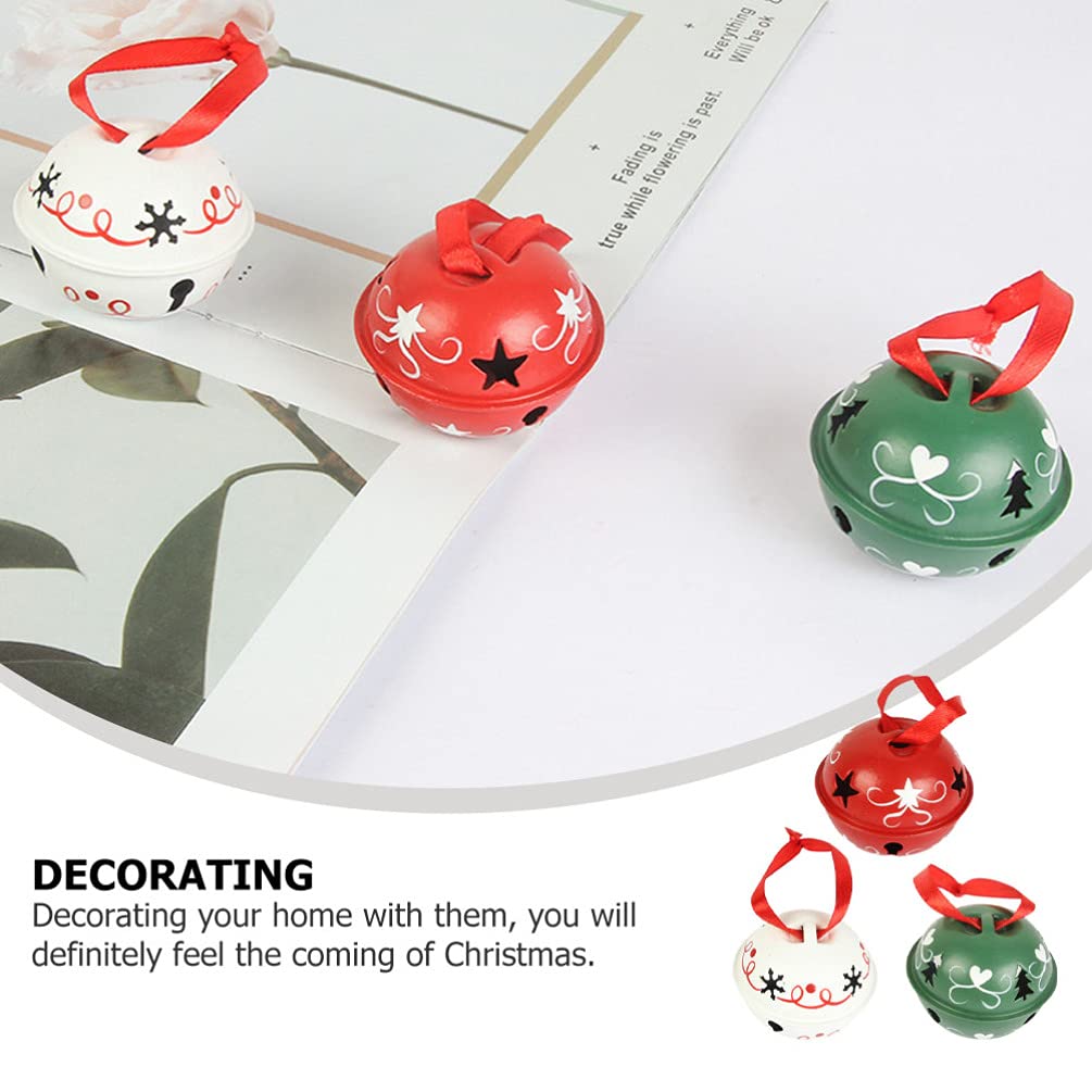 6-Piece Christmas Bells Decor Set - Hanging Iron Bells for Holiday Party, Home, Store & Street Decorations - Elegant Xmas Ornaments for Tree, Door & Festive Scenes