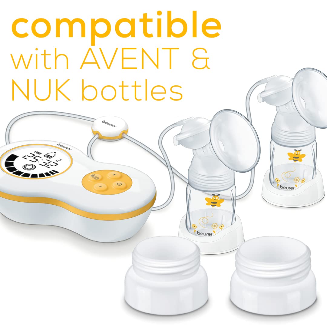 Beurer BY70 Electric Dual Breast Pump - Double Comfortable Pumping, Portable Strong Suction with Travel Tote Bag - Ideal for Busy Moms at Home, Work or Travel