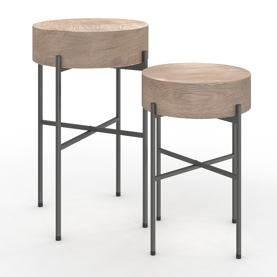 Stylish Normandy Accent Tables Set of 2 - Modern Side End Tables for Living Room, Bedroom & Office - Wooden Coffee Table with Storage Shelf - Perfect Home Decor Furniture for Small Spaces