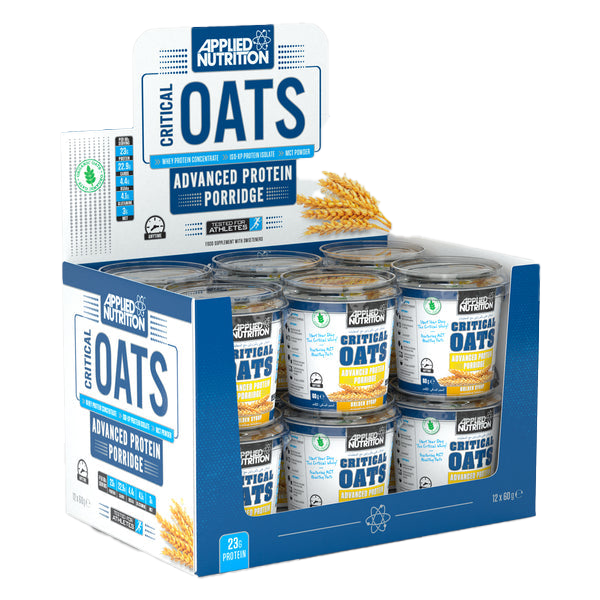 Applied Nutrition Critical Oats Protein Porridge - 12 Pack (60g Each) | High Protein Oatmeal for Muscle Recovery & Weight Management | Perfect for Post-Workout, Breakfast & Healthy Snacking