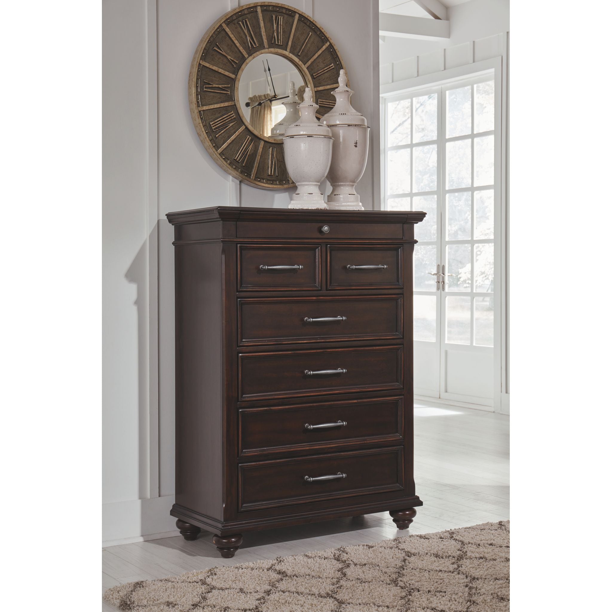 Brynhurst Dark Brown Wooden Chest - Stylish Storage for Bedroom, Living Room & Office Organization