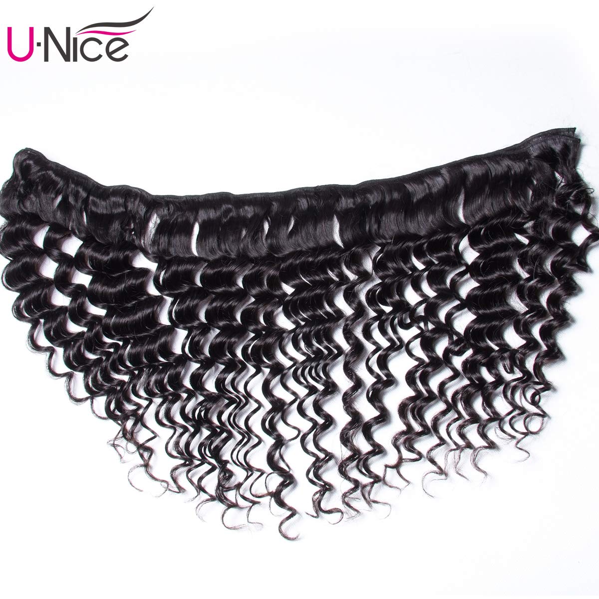 UNice Peruvian Virgin Human Hair Extensions - 3 Bundles Deep Wave Weft, 100% Real Human Hair, Natural Color, 95-100g per Piece (14 16 18 Inch) for Stunning Volume & Length - Perfect for Daily Wear, Special Occasions & Salon Styling
