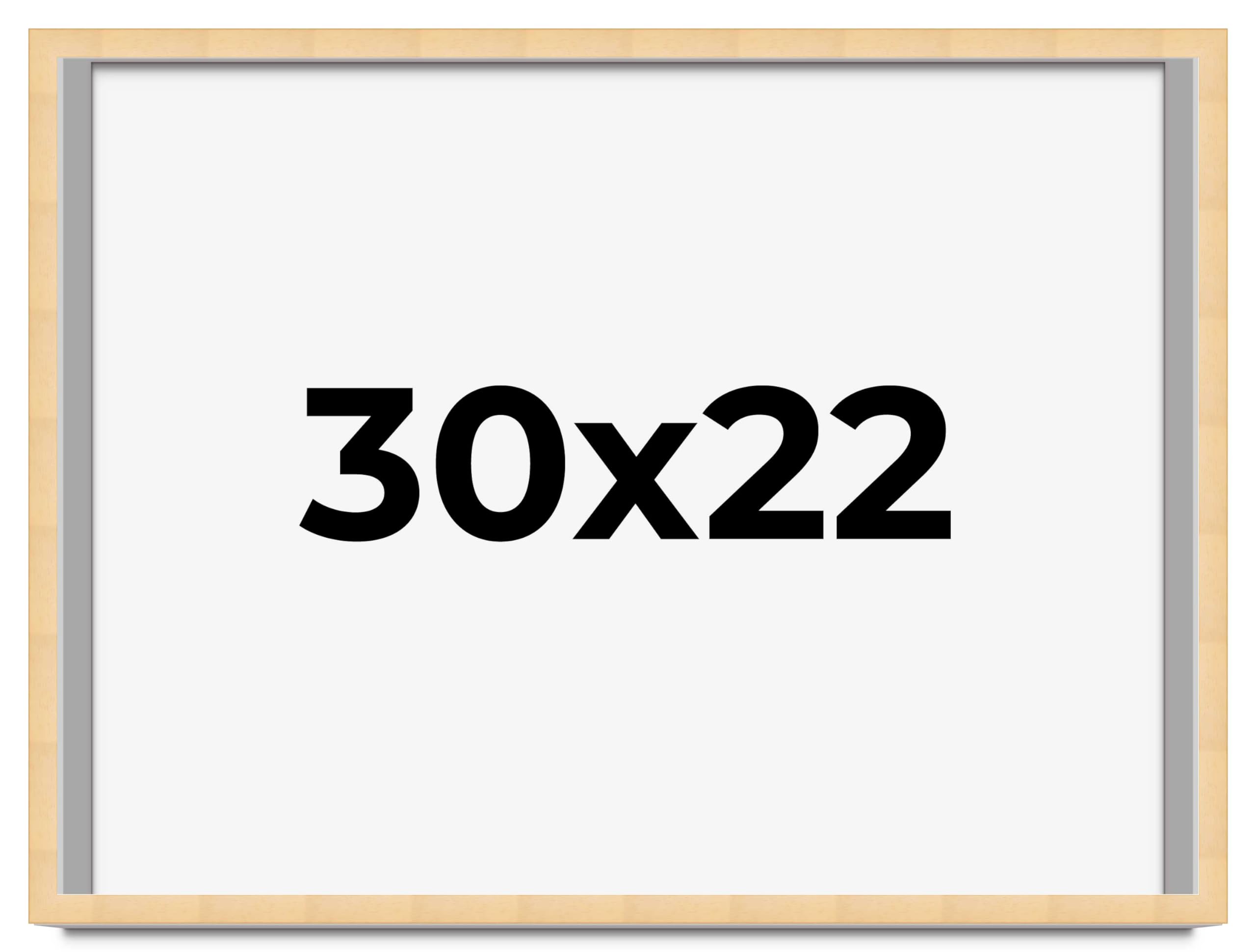 CountryArtHouse 30x22 Inch Natural Wood Picture Frame - 0.75 Inch Moulding Width with UV Acrylic Plexiglass, Foam Board Backing & Hanging Hardware - Perfect for Wall Art, Family Photos, and Home Decor Display