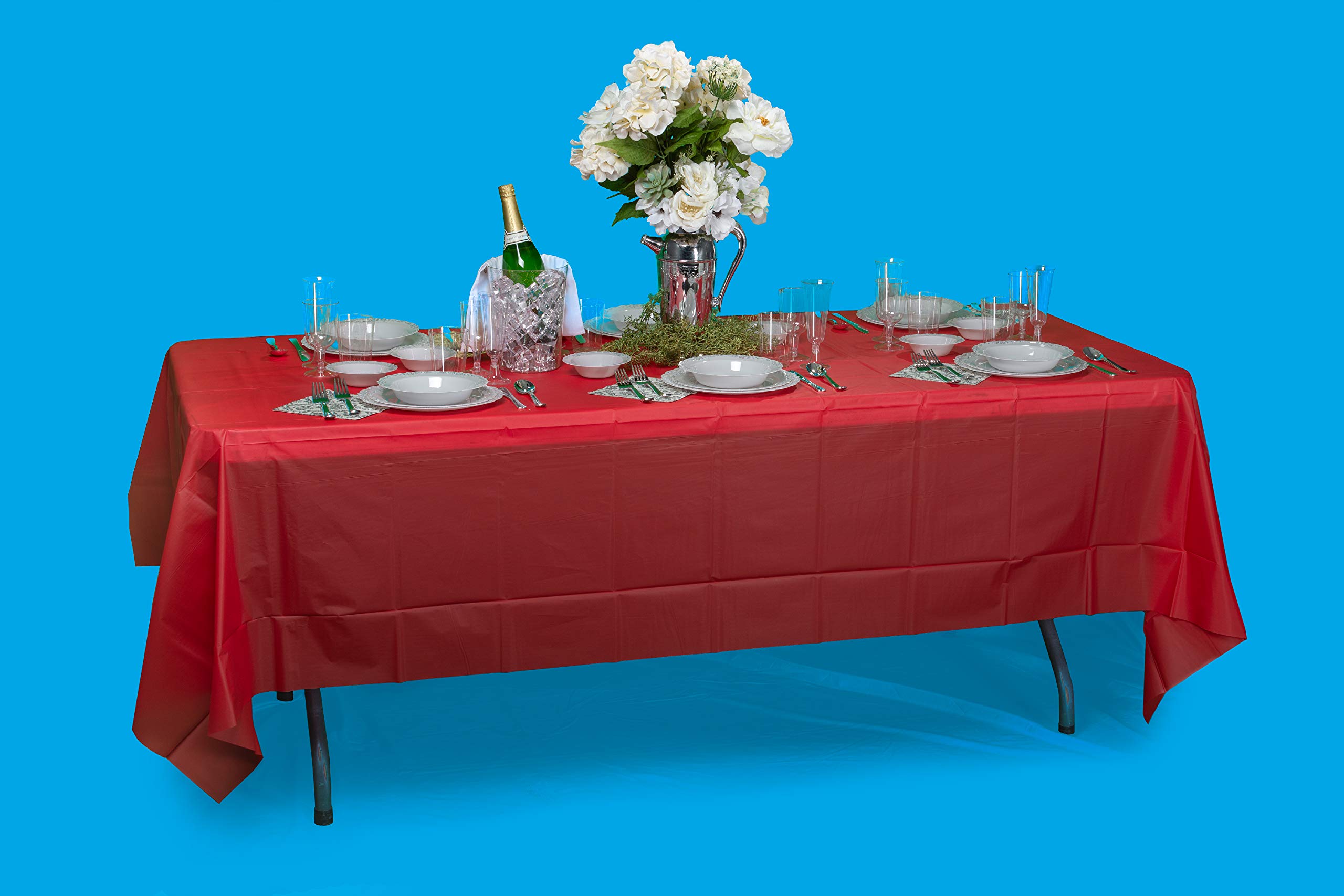 Red Plastic Tablecloth 54x108 Inch - Party & Event Decor