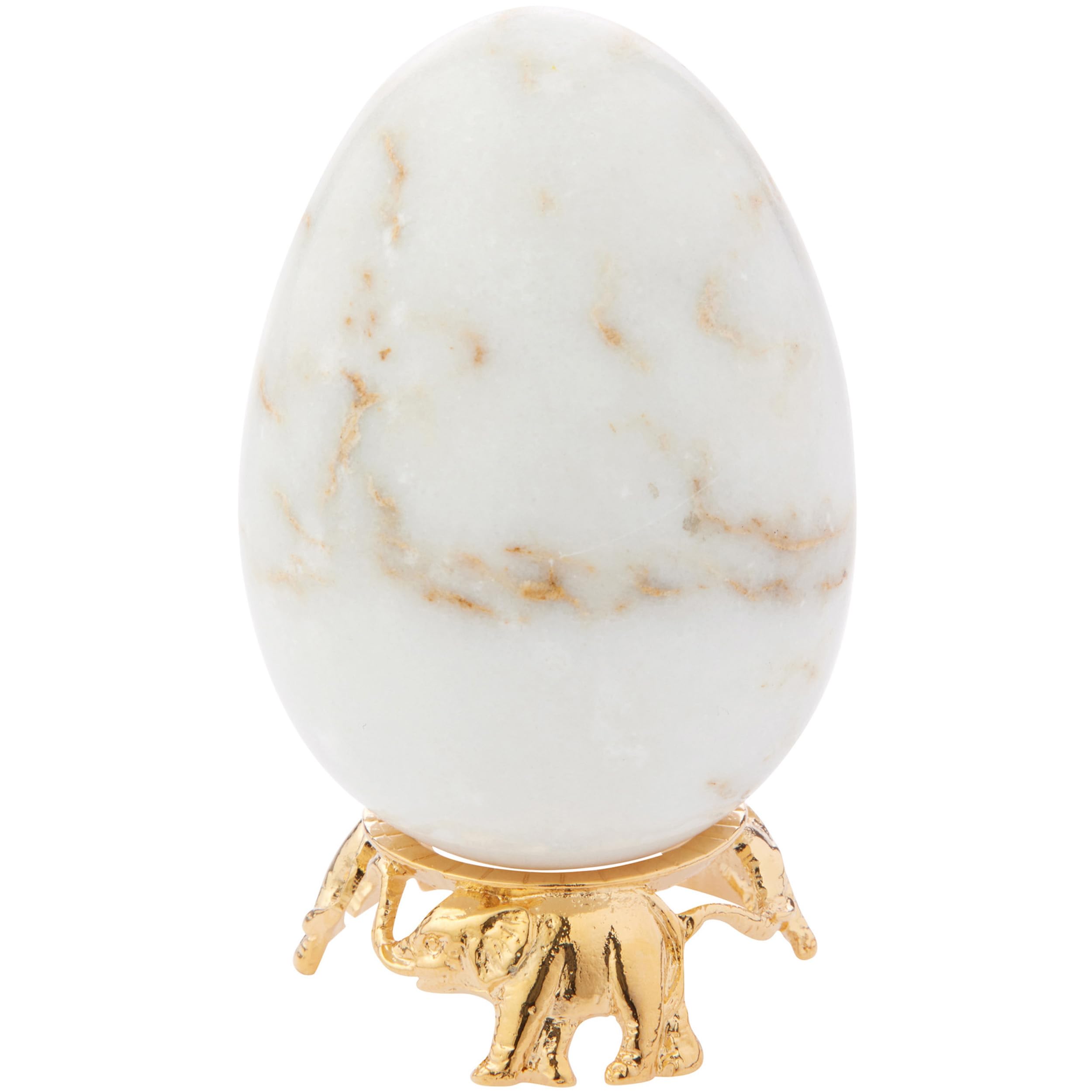 Gold-Toned Elephant Egg Stand Holder - 0.875