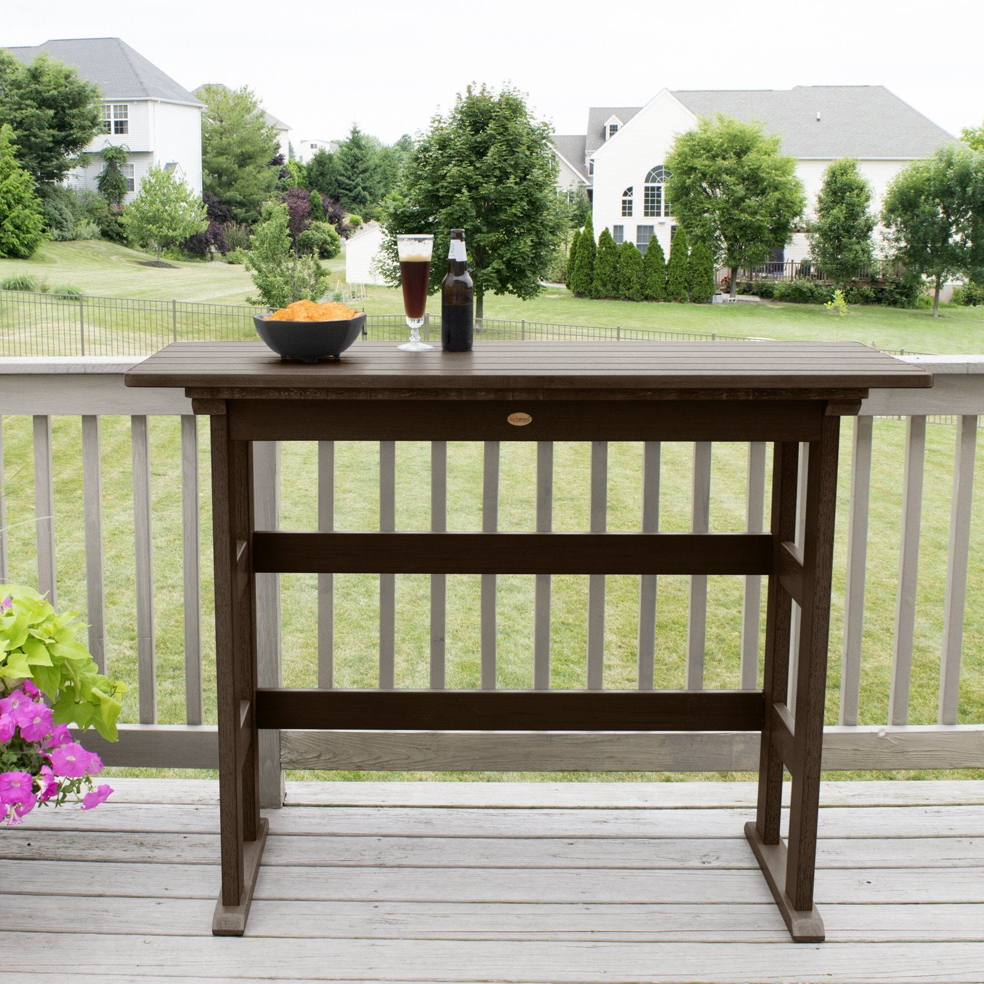 Refurbished Lehigh Bar Height Balcony Table - Outdoor Bistro Set for Patio, Deck & Small Spaces - Perfect for Coffee, Dining & Relaxing