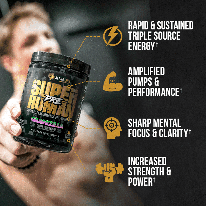 Alpha Lion SUPERHUMAN® PRE Workout Supplement 342.3g - Boost Energy, Focus & Performance for Intense Training | Pre-Workout Powder for Gym, Bodybuilding & Fitness Enthusiasts
