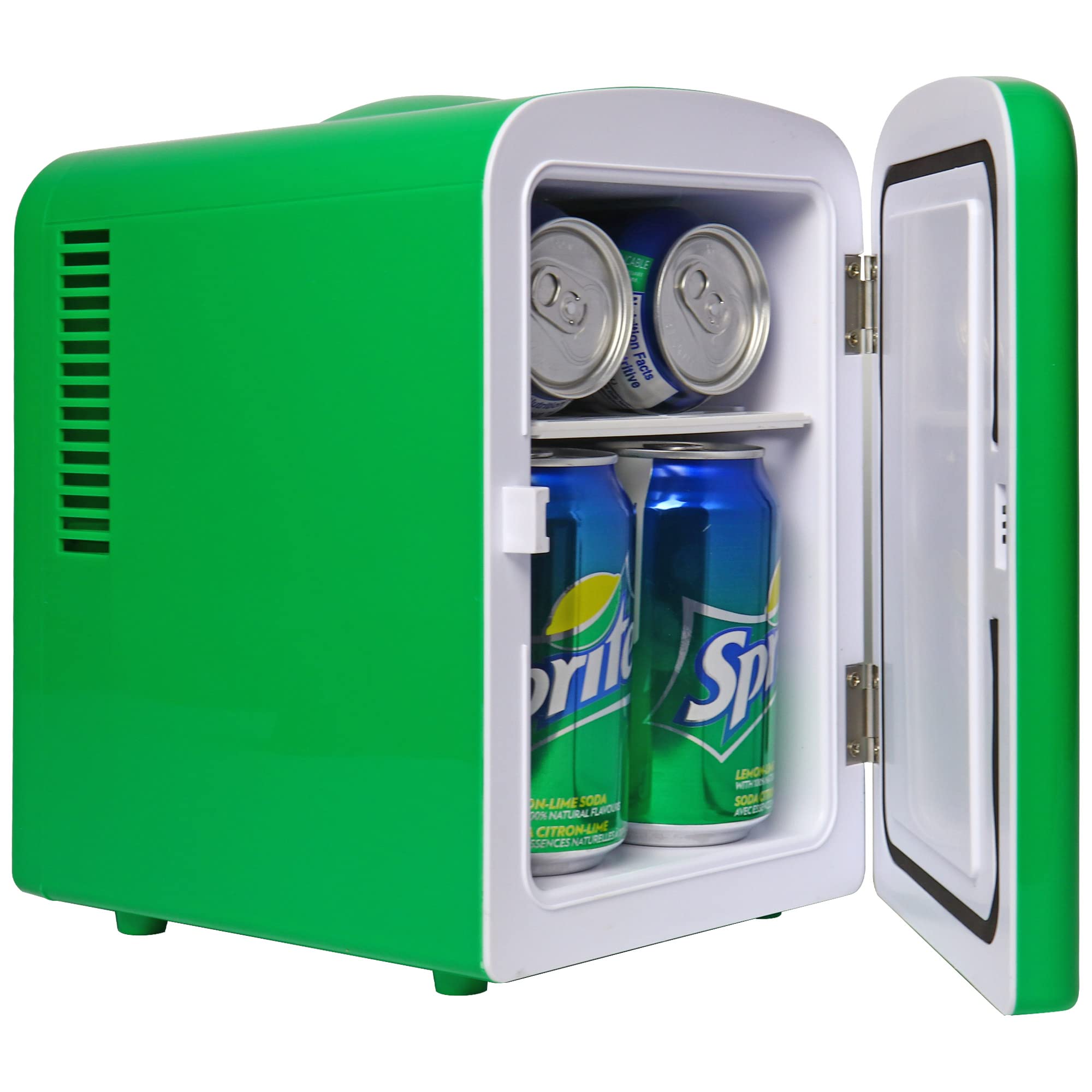 Koolatron Sprite Mini Fridge 4L - Portable Thermoelectric Cooler with Iconic Sprite Logo - Dual Power 110V AC/12V DC - Compact Green Refrigerator for Skincare, Snacks & Drinks - Perfect for Home, Office, Car & Dorm Use