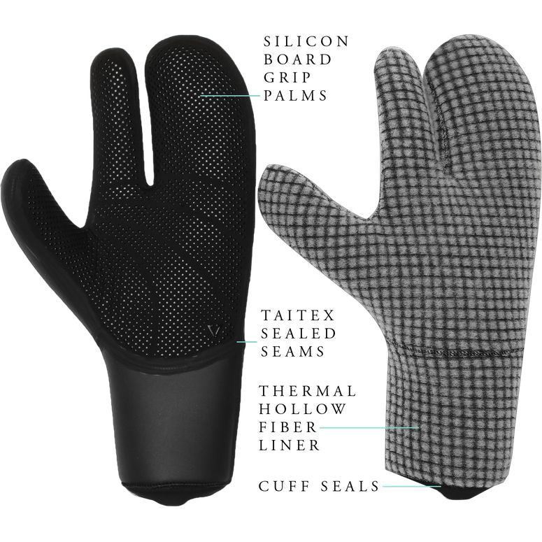 Vissla 7 Seas 5mm Neoprene Claw & Mitt Gloves for Surfing, Diving & Cold Water Activities - Warm & Flexible Hand Protection