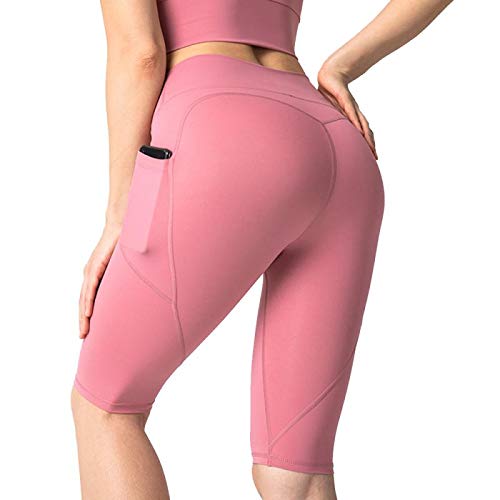 MITAOSLIM Women's High Waist Biker Shorts - Yoga Running Compression Workout Shorts with Side Pockets, No Awkward Lines | Perfect for Gym, Cycling, Pilates & Everyday Wear