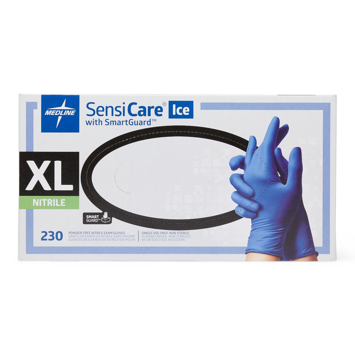 SensiCare Ice Blue Powder-Free Nitrile Exam Gloves - 300 Count, Latex-Free & Hypoallergenic for Medical, Dental, Tattoo & Food Handling Safety