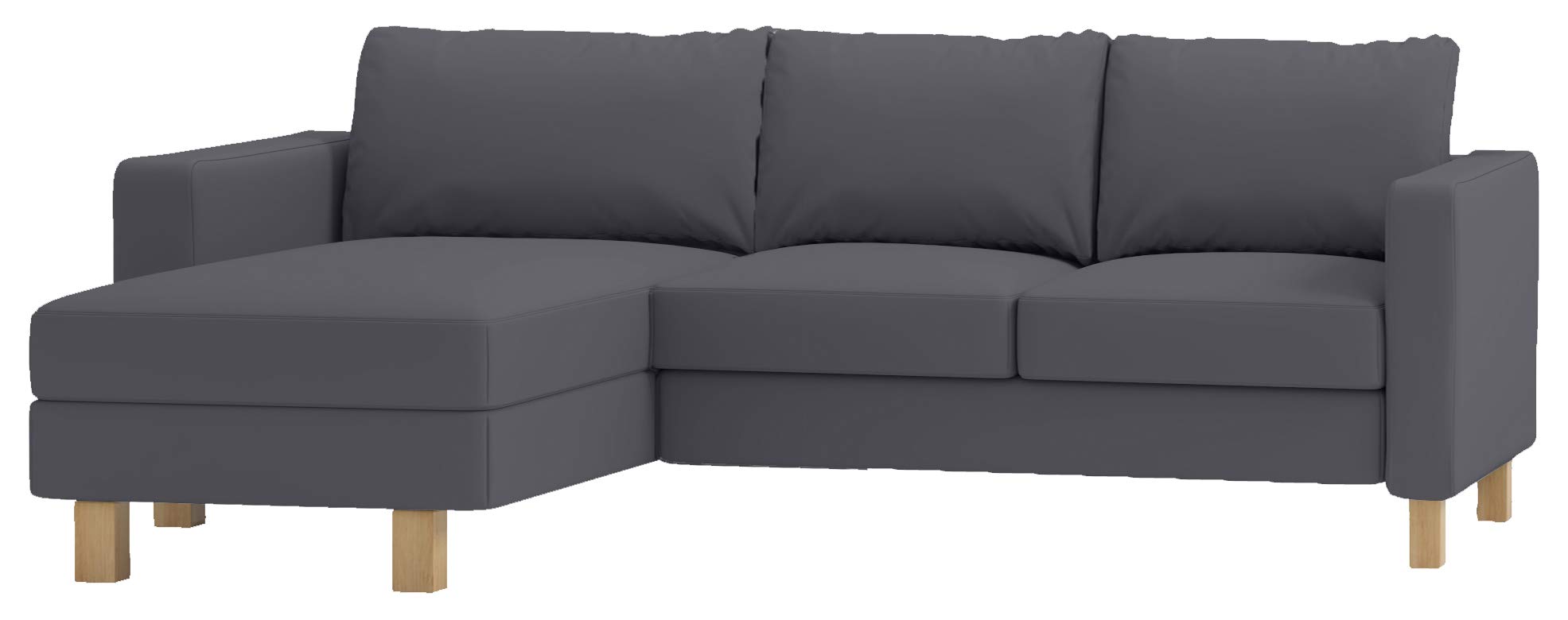 Replacement Sofa Cover for IKEA Karlstad Loveseat (2-Seater) with Chaise Lounge - Dark Gray Slipcover 244cm Width (Not 282cm) | Perfect for Home Decor, Living Room Furniture Protection & Pet-Friendly Use