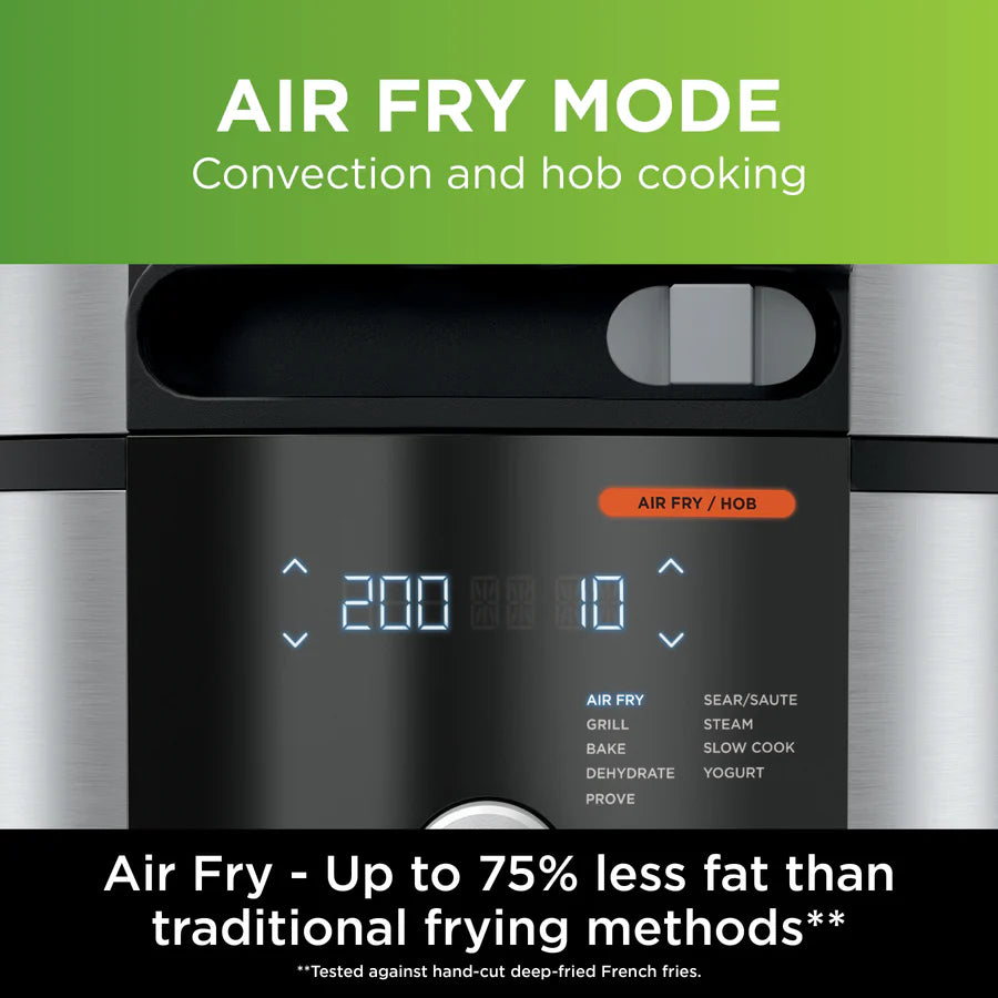 Ninja Foodi SmartLid Multi Cooker - 6-in-1 Pressure Cooker, Air Fryer, Slow Cooker, Steamer, Sauté Pan & Yogurt Maker - Perfect for Family Dinners, Meal Prep & Healthy Cooking