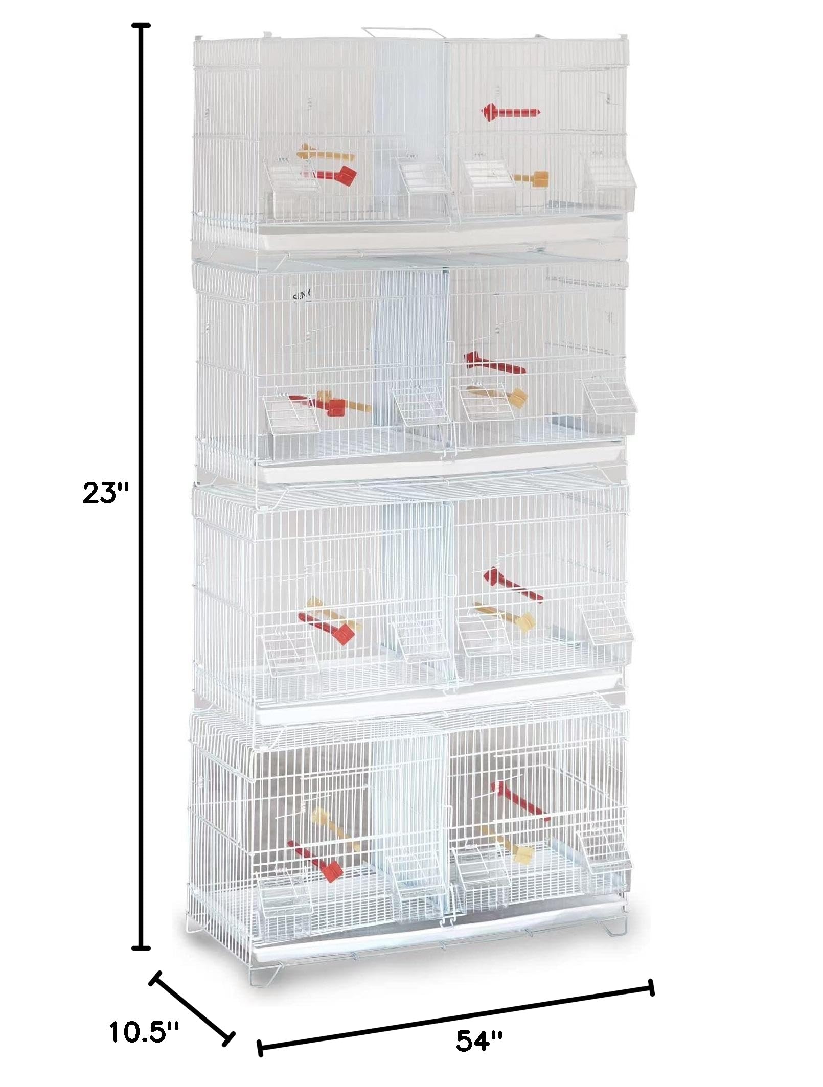 Seny 4-Piece Stackable Breeding Bird Cage Set for Canaries, Finches & Small Birds - White | Perfect for Home Aviary, Pet Store Display & Backyard Bird Breeding