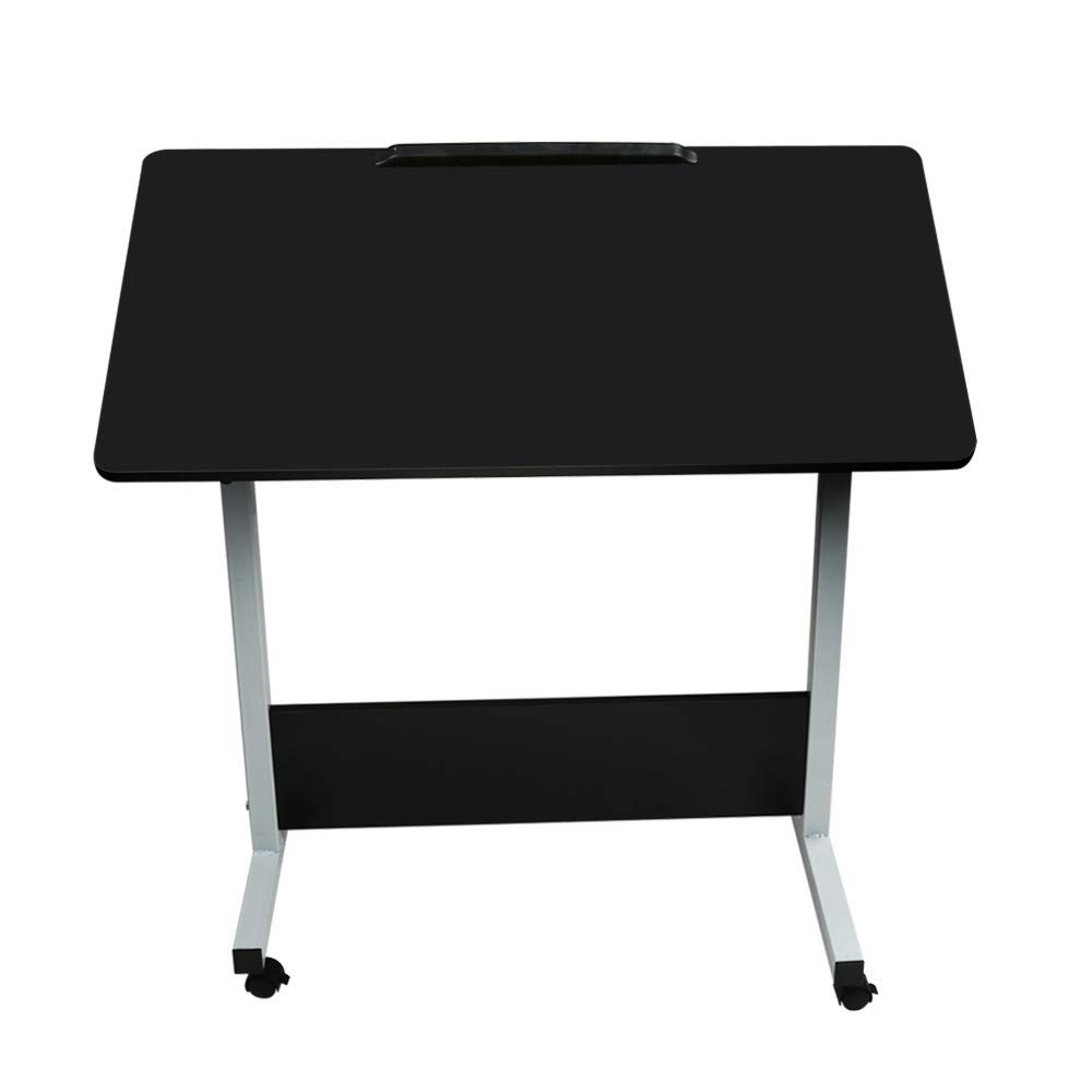 80cm x 40cm Adjustable Height Folding Computer Desk - Black Study Desk for Home Office & Student Use | Space Saving Workstation for Small Rooms & Dormitories
