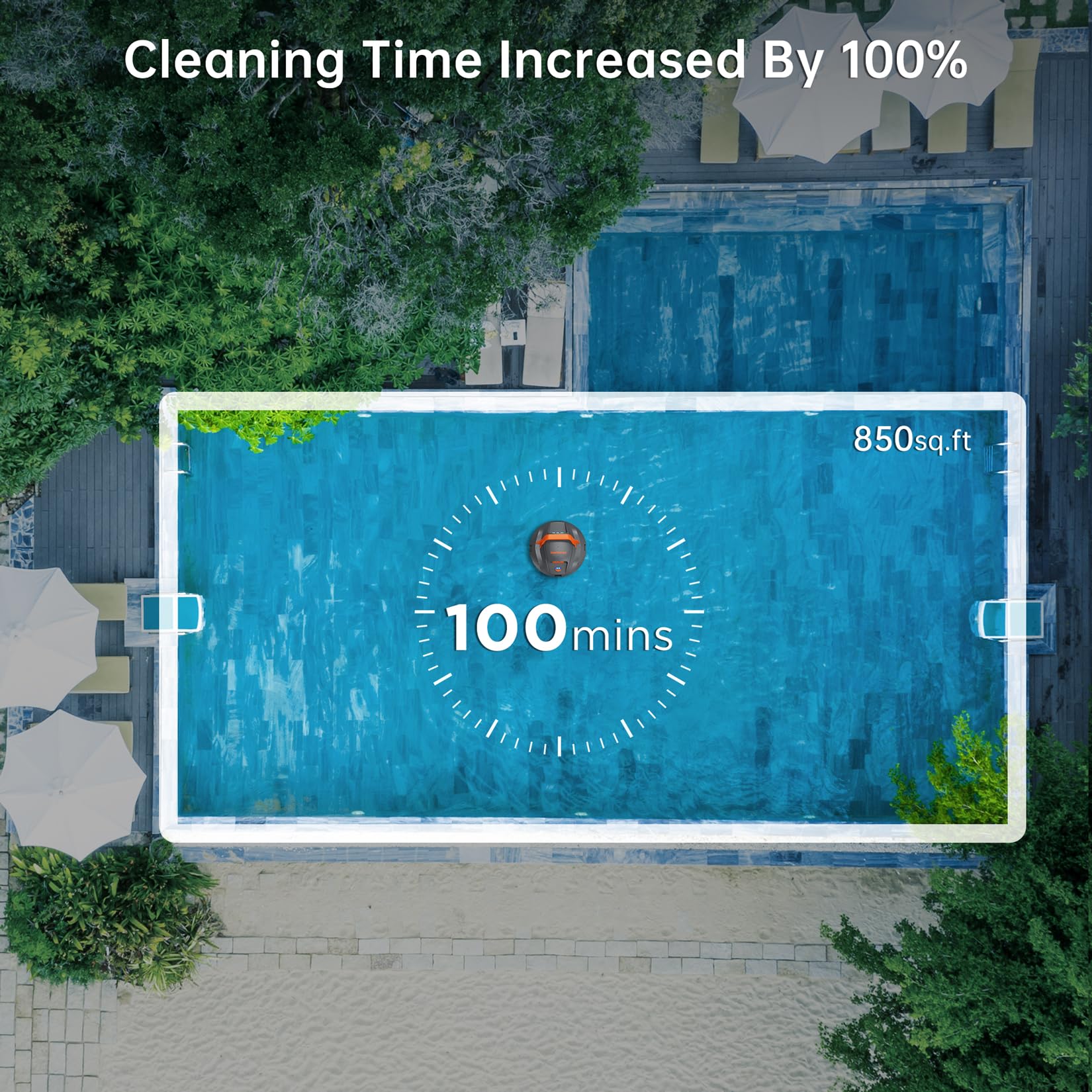 2024 Upgraded Planet Pool Vacuum Robot - Cordless Robotic Pool Cleaner with 100 Min Runtime, Powerful Suction & Fast Charging | Self-Parking Design for Above Ground Pools up to 850 Sq.Ft | Perfect for Weekly Pool Maintenance & Quick Cleanups