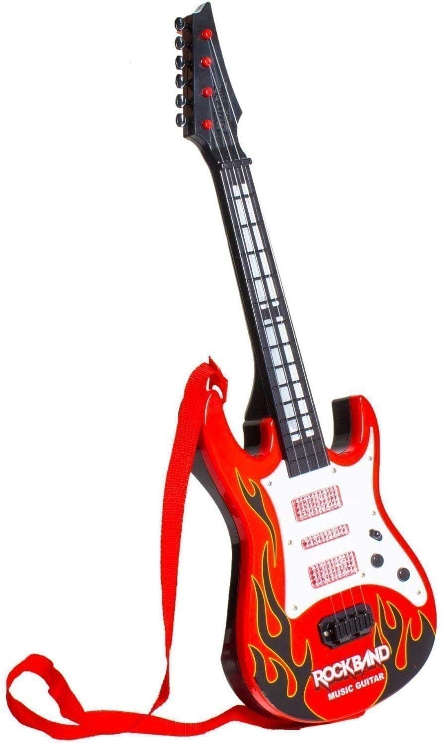 **Aarav Toys Electric Guitar Toy with Sound & Light Effects - Battery Operated Musical Instrument for Kids - Best Gift for Toddlers & Children - Perfect for Birthday Parties, Pretend Play & Early Music Education**