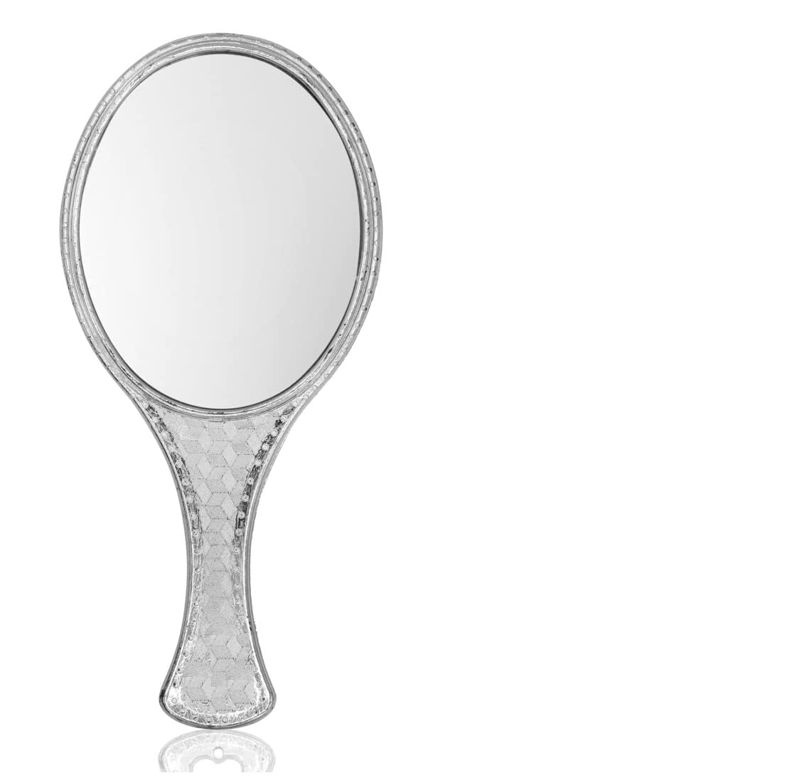 OJ Multipurpose Pocket Handheld Mirror for Women - Portable Travel Makeup Mirror, Lightweight Vanity Accessory, Small Silver Oval Mirror (2-Pack) - Perfect for Travel, Home, Office & Makeup Touch-ups