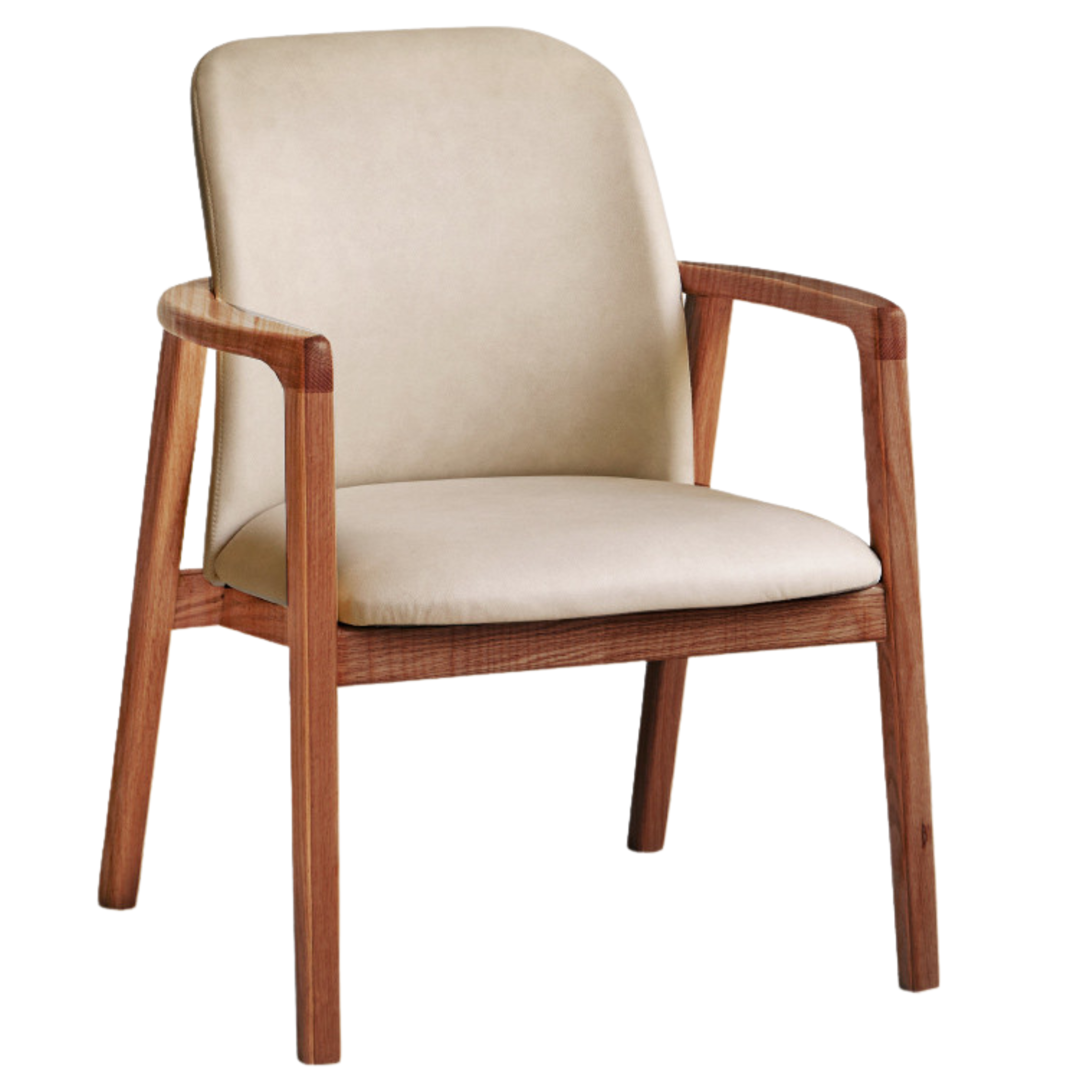 Premium Solid Oak & Ash Wood Chair with Organic Leather Upholstery - Ergonomic Office & Living Room Furniture for Home & Workspace