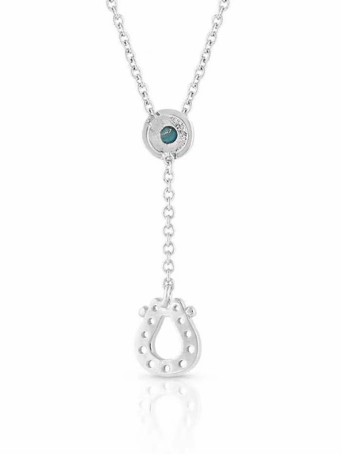 Montana Silversmiths NC5157 Women's Infinite Luck Turquoise Pendant Necklace in Sterling Silver - Perfect for Gifts, Everyday Wear & Western Fashion