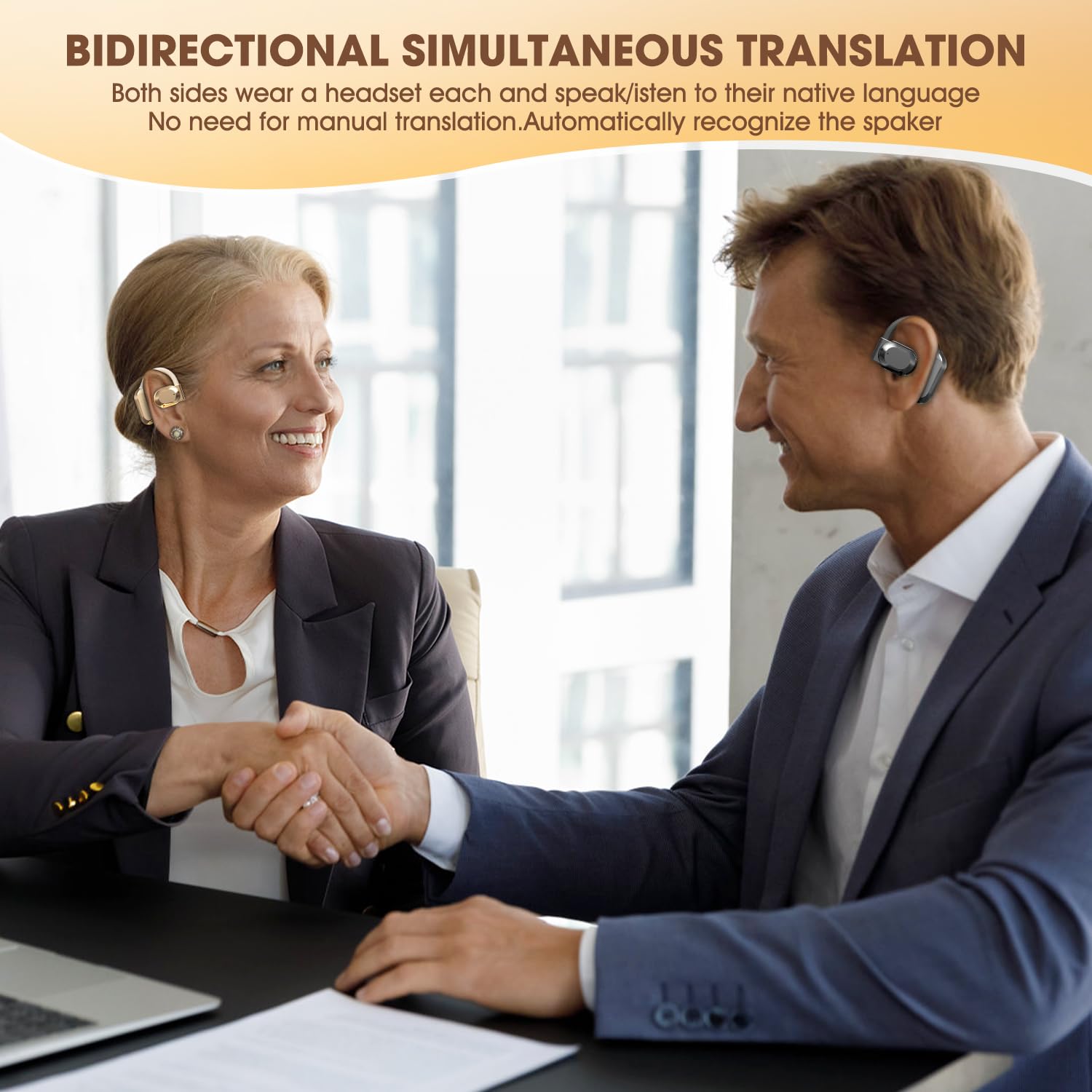 2025 AI Real-Time Language Translator Earbuds - 144-Language Wireless Bluetooth Headphones for Android & iOS | Perfect for Travel, Business Meetings & International Communication (Black)