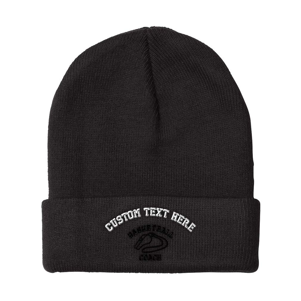 Men's Winter Beanie Hats with Basketball Coach Whistle Embroidery - Acrylic Skull Cap for Women & Men - Warm Unisex Knit Hat for Outdoor Sports, Running, Skiing, and Cold Weather Activities
