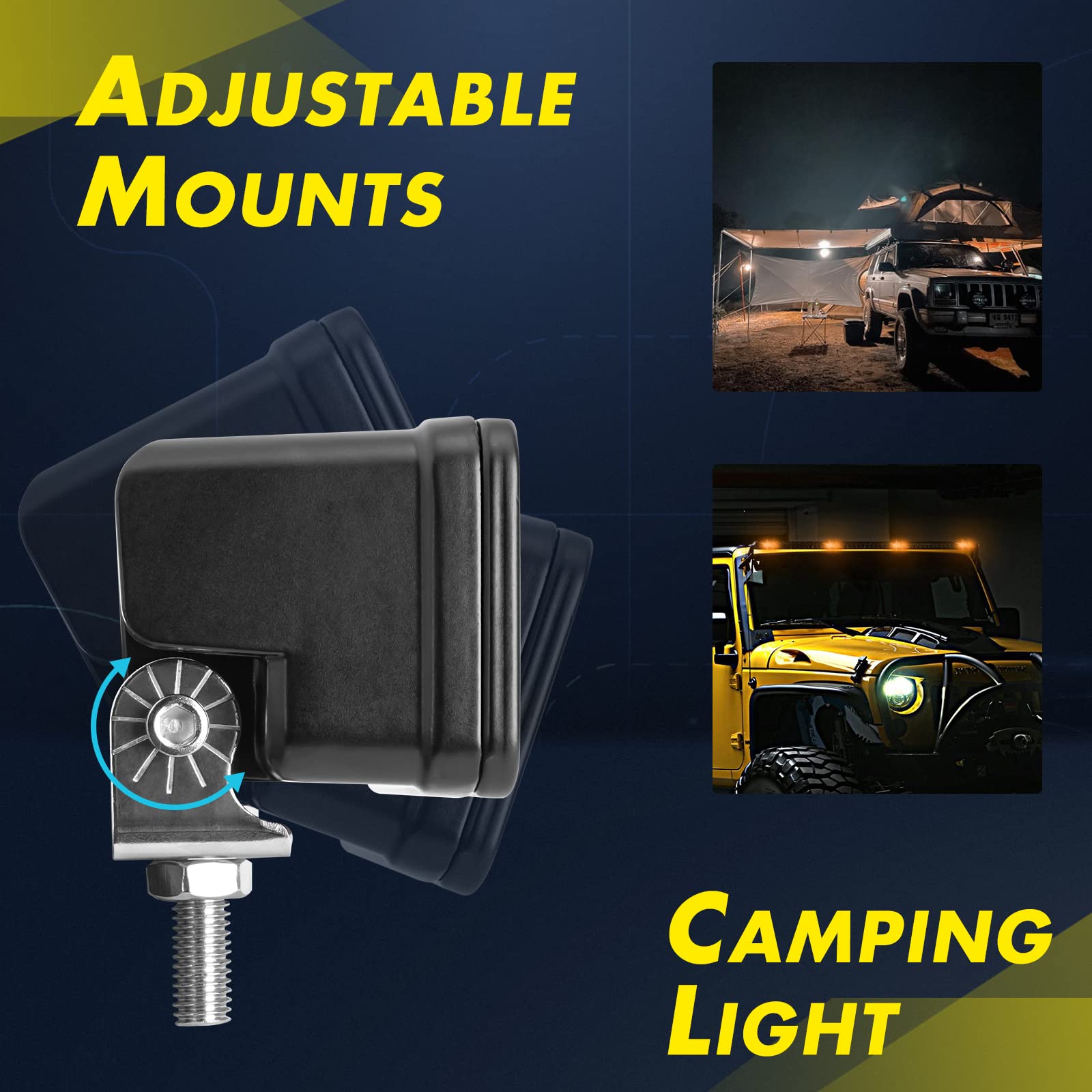 YCHOW-TECH Amber Pod Lights 2PCS 3 Inch 40W LED Combo Beam - Waterproof Off-Road Spot Fog Lights for Surron, Motorcycle, Dirt Bike, Truck, SUV, UTV & ATV | Perfect for Night Riding, Trail Adventures & Off-Road Bumper Lighting