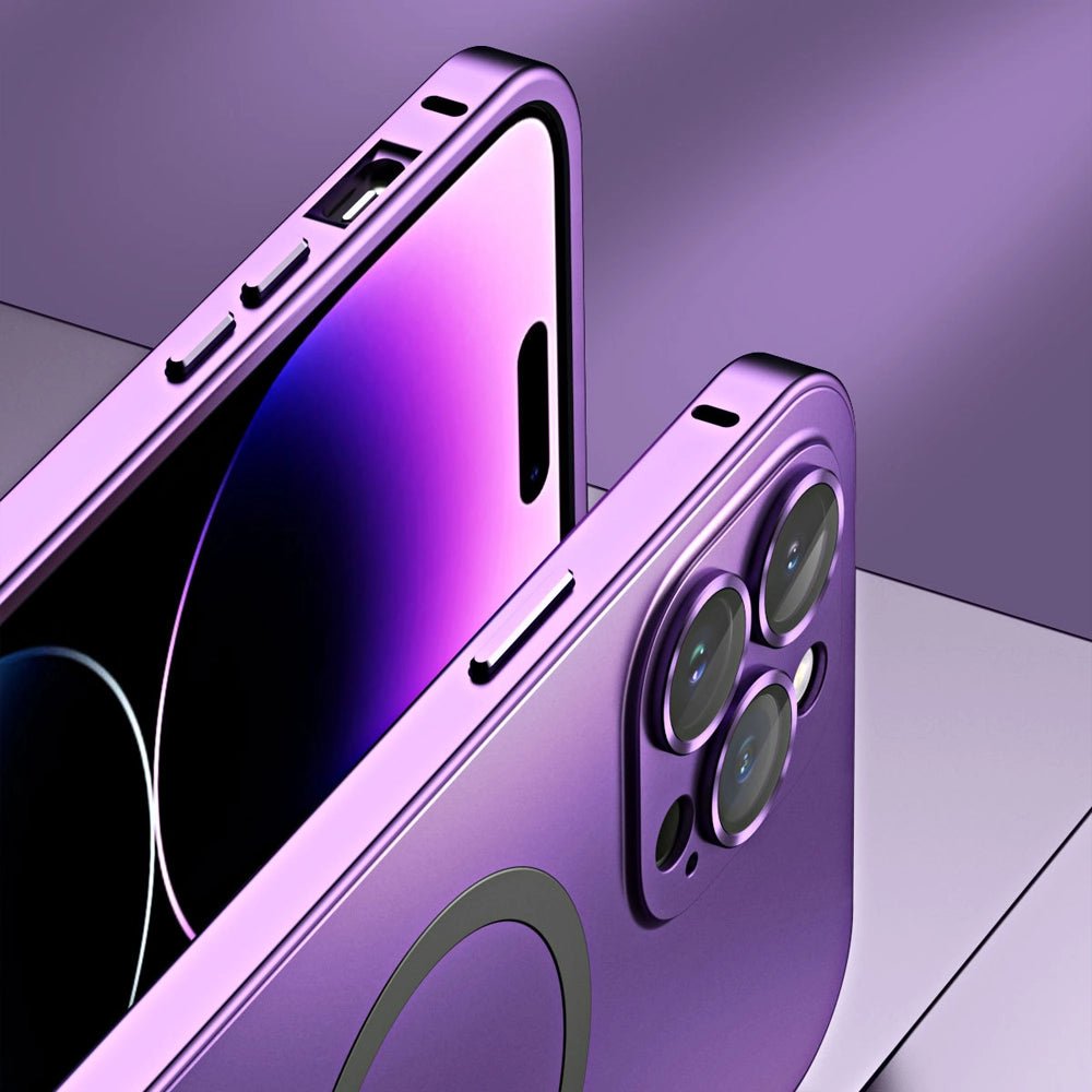 FusionSnap Aluminum MagSafe iPhone Case - Durable Protective Cover for iPhone 12/13/14/15 Pro Max - Slim & Lightweight Metal Design - Perfect for Everyday Use, Travel & Work