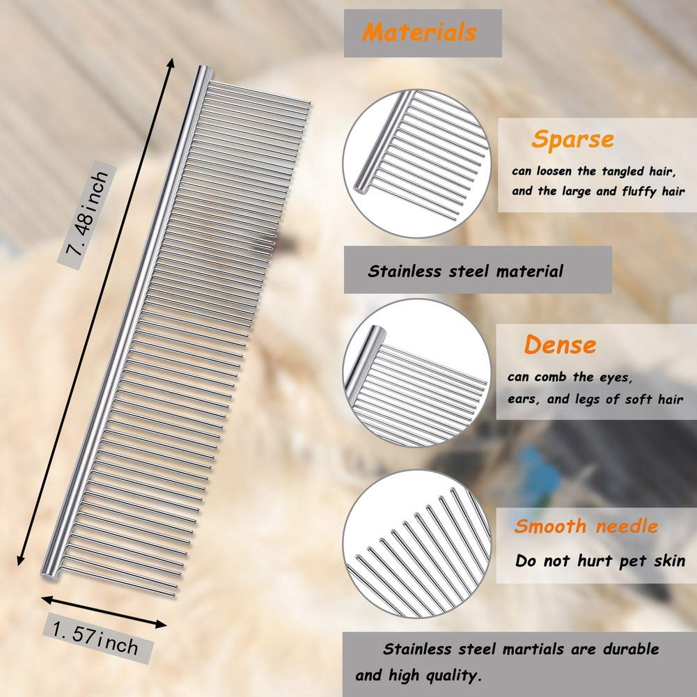 Laiannwell Cat Comb - Pet Grooming Brush for Hair Removal & Massage, Detangles Matted Fur for Cats, Dogs & Rabbits | Perfect for Long & Short Hair | Home Grooming & Professional Use