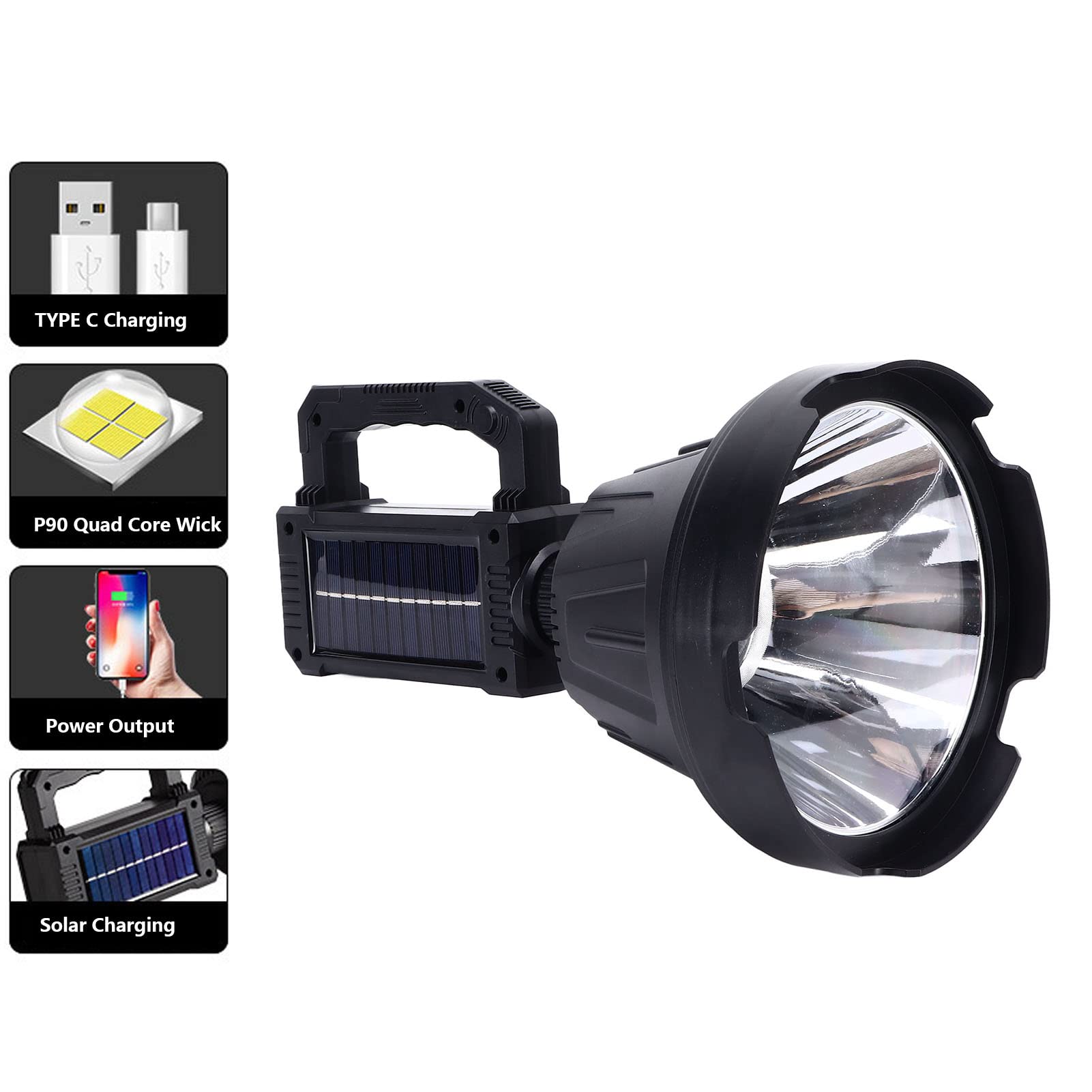 High-Powered Spotlight Flashlight for Camping, Hiking & Outdoor Adventures - Bright, Durable & Waterproof LED Torch for Home Emergencies & Nighttime Activities