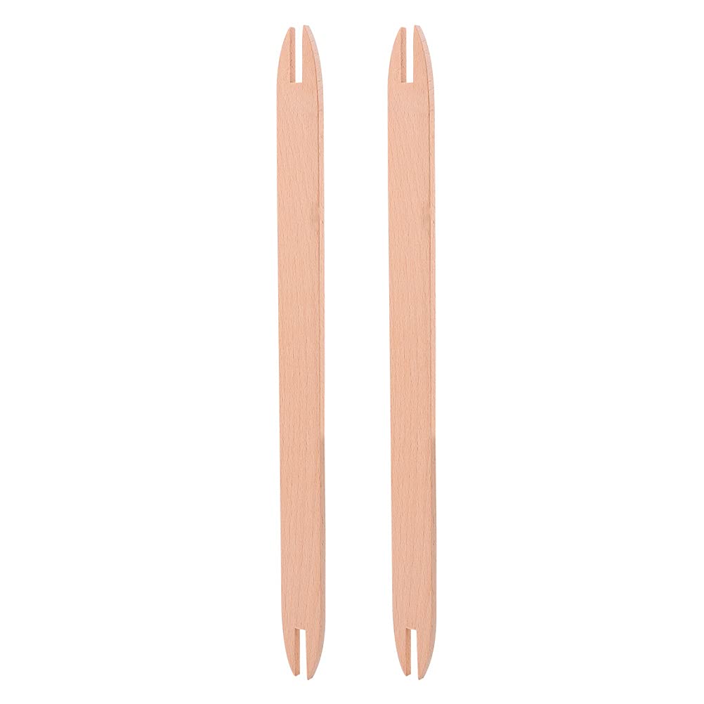 Wooden Knitting Shuttles 2Pcs - Natural Wood Weaving Tools for DIY Crafts