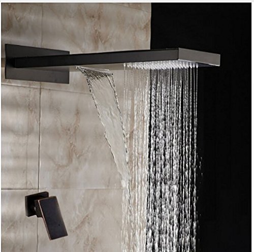 GOWE Modern Rainfall Oil Rubbed Bronze Square Shower Faucet with Single Handle - Perfect for Bathroom Renovation and Luxury Spa Experience