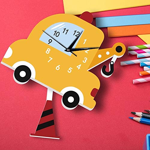 Creative Kids Wall Clock - Cute Cartoon Car Design for Children's Room & Kindergarten Decor | Early Education Learning Tool | Perfect for Bedrooms, Playrooms & Classroom Decor