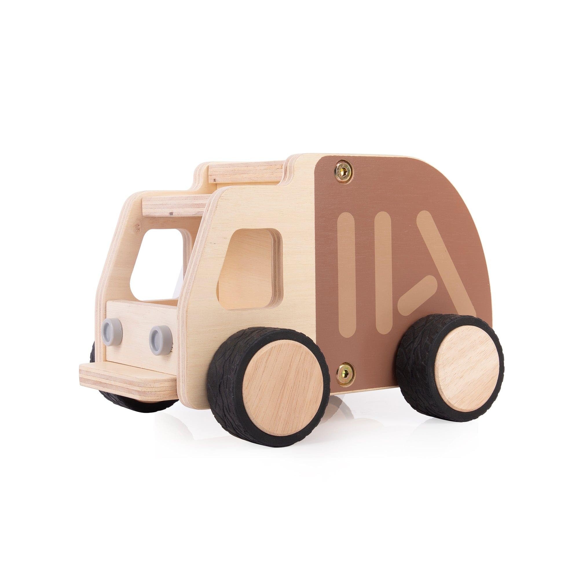 Guidecraft Wooden Garbage Truck Toy - Educational Vehicle Play Set for Kids | STEM Learning, Pretend Play & Early Childhood Development | Perfect for Classroom, Daycare & Home Playtime